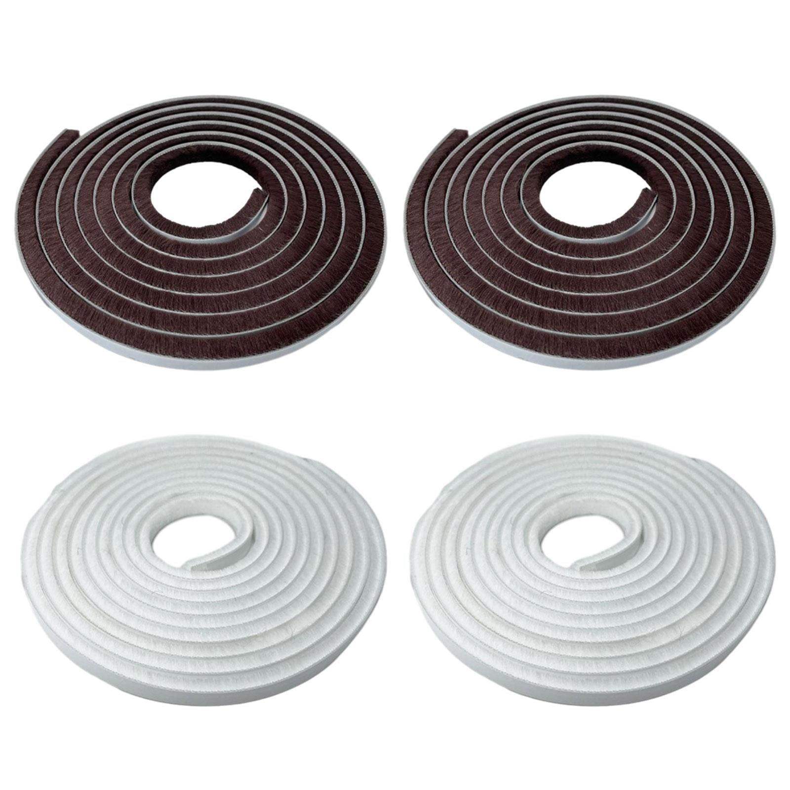 2 Pieces Door Weather Stripping Brush Seal Weatherstripping for Window White