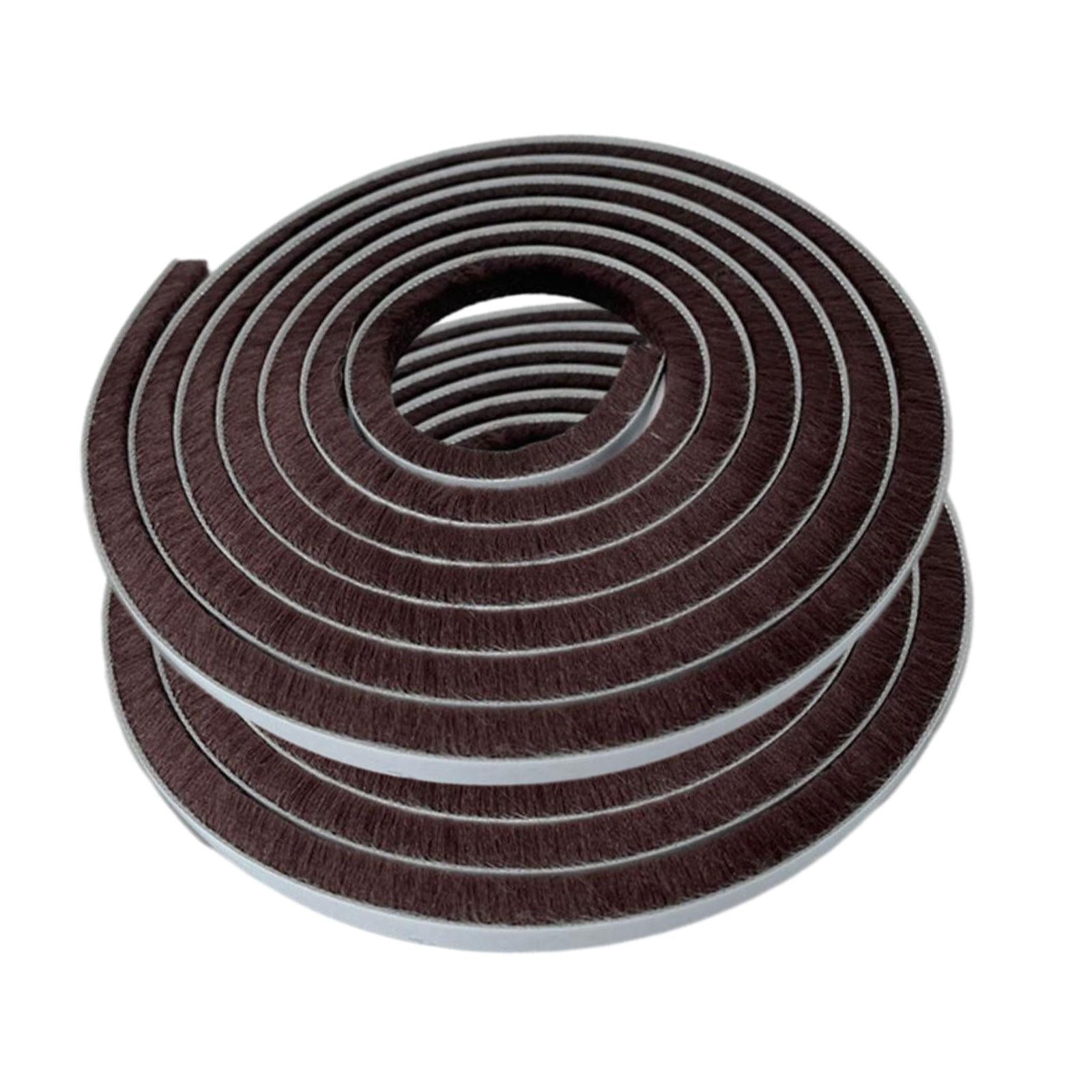 2 Pieces Door Weather Stripping Brush Seal Weatherstripping for Window Brown