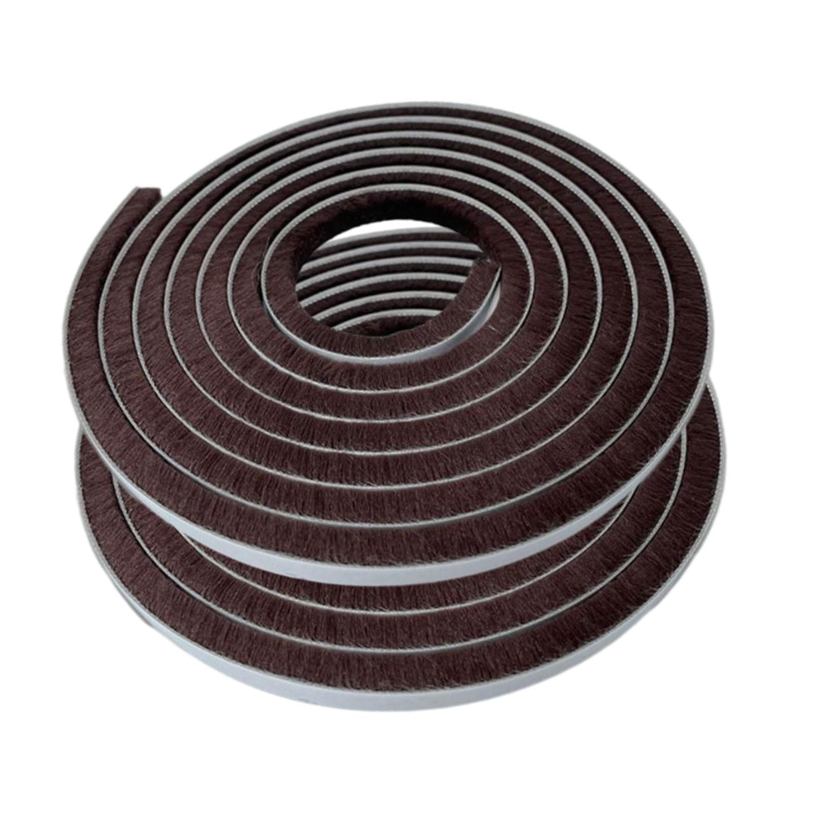 2 Pieces Door Weather Stripping Brush Seal Weatherstripping for Window Brown