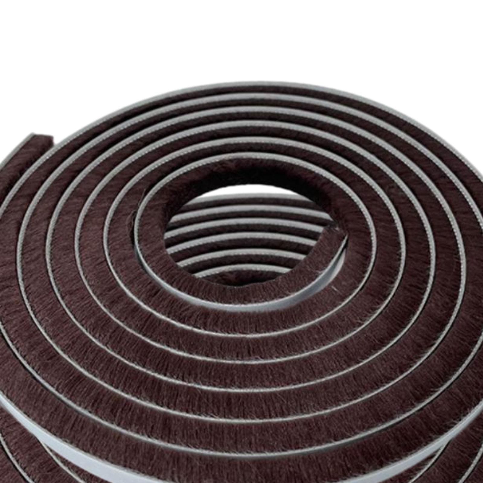 2 Pieces Door Weather Stripping Brush Seal Weatherstripping for Window Brown