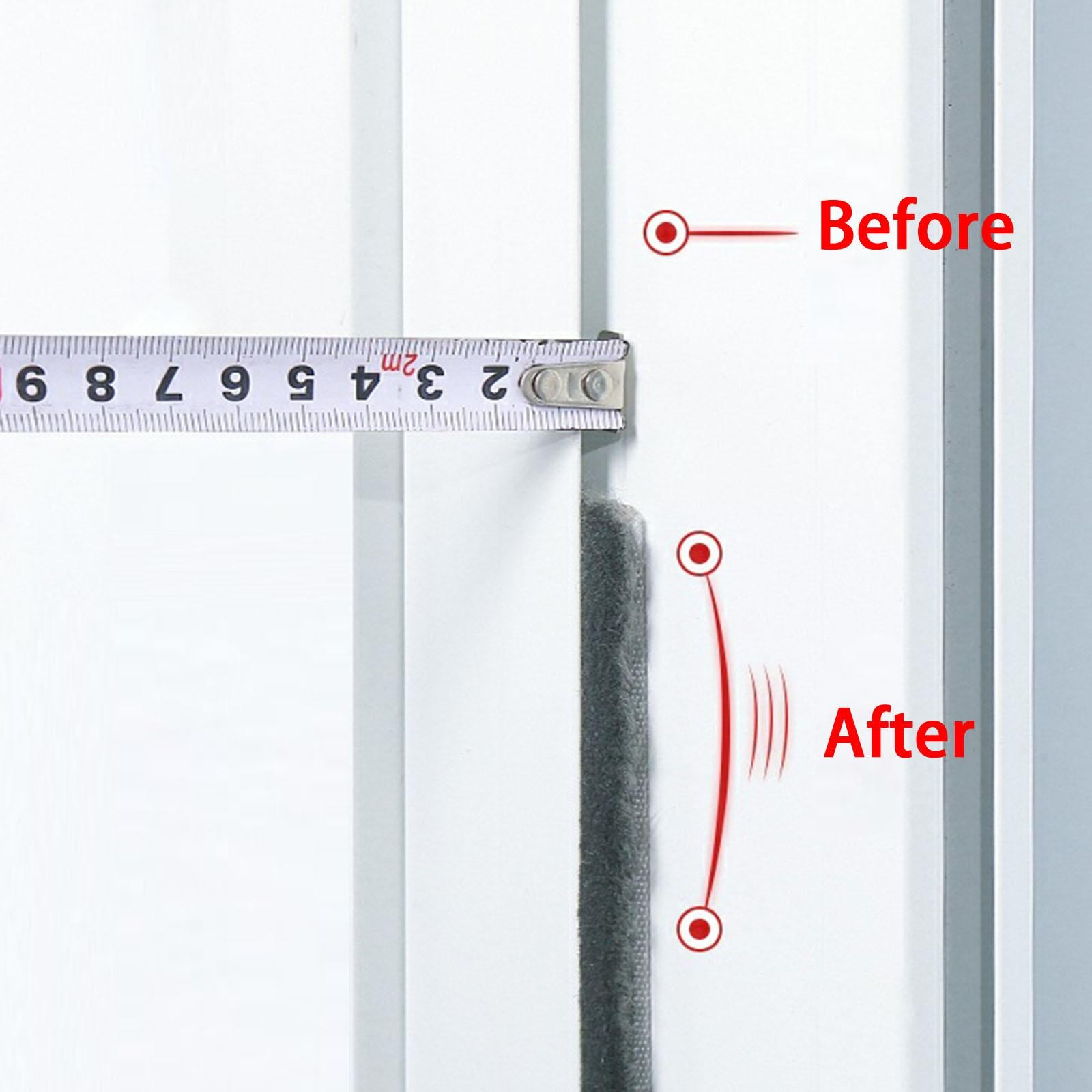 2Pcs Door Weather Stripping Sealing Tape for Cabinet Door Wardrobes Windows Brown