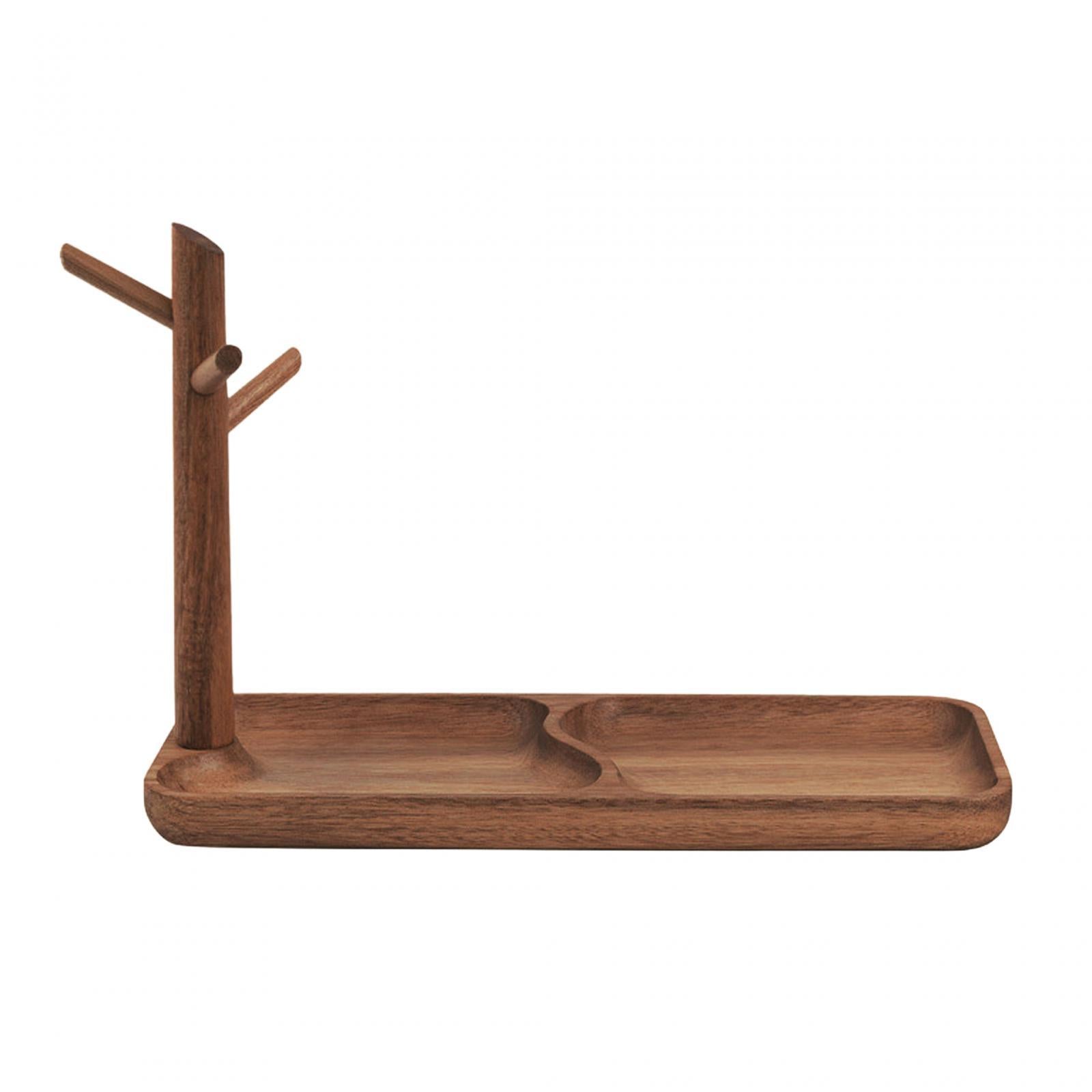 Wooden Key Tray Jewelry Tray Dresser Organizer for Keys Rings Wallet Stylish 30x12x21.5cm