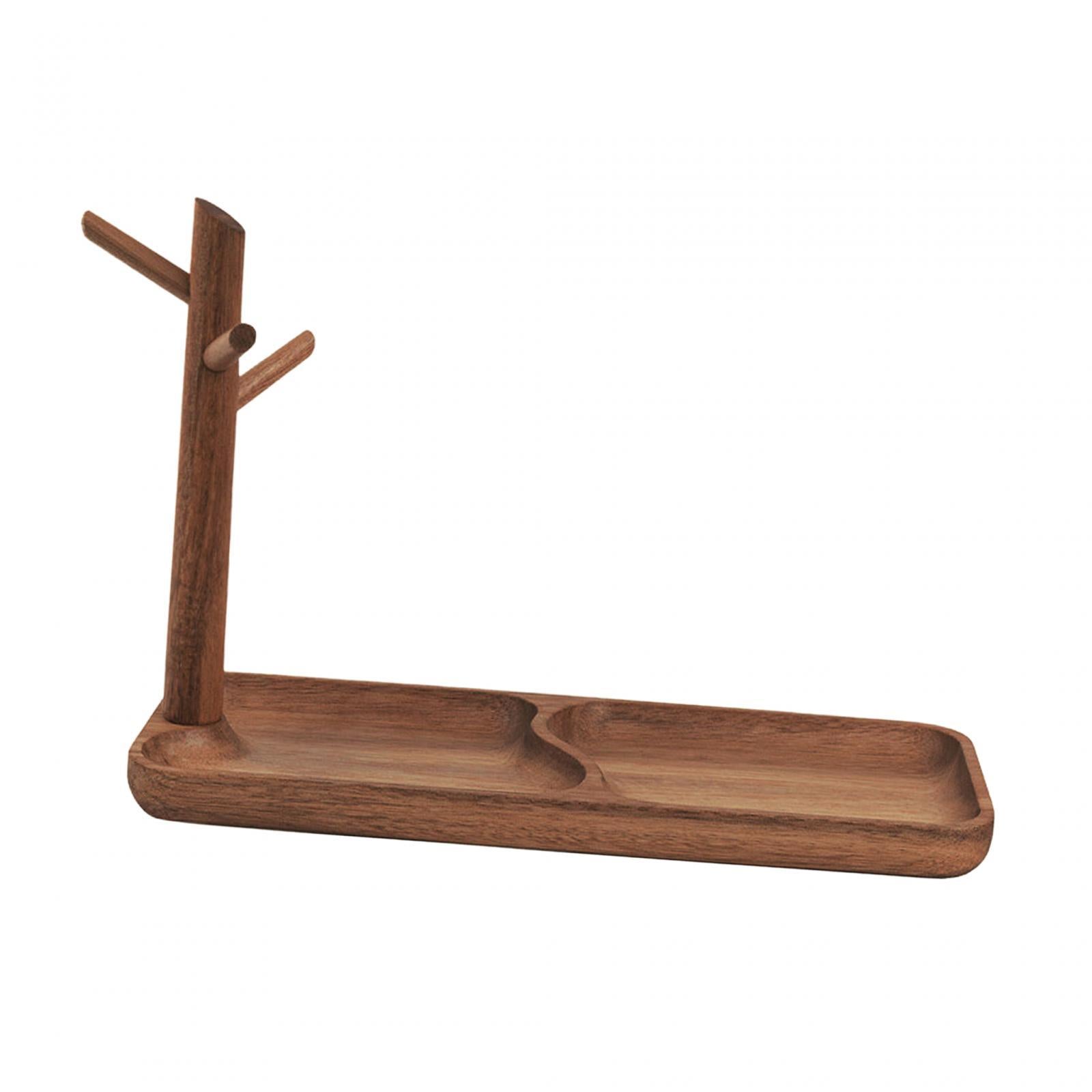 Wooden Key Tray Jewelry Tray Dresser Organizer for Keys Rings Wallet Stylish 30x12x21.5cm