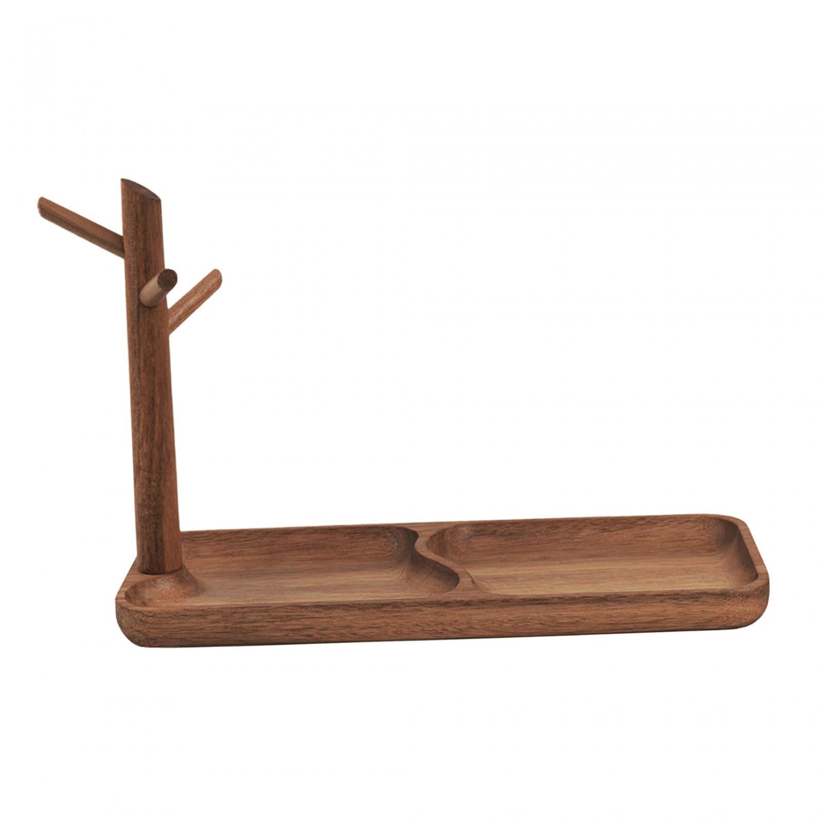 Wooden Key Tray Jewelry Tray Dresser Organizer for Keys Rings Wallet Stylish 30x12x21.5cm
