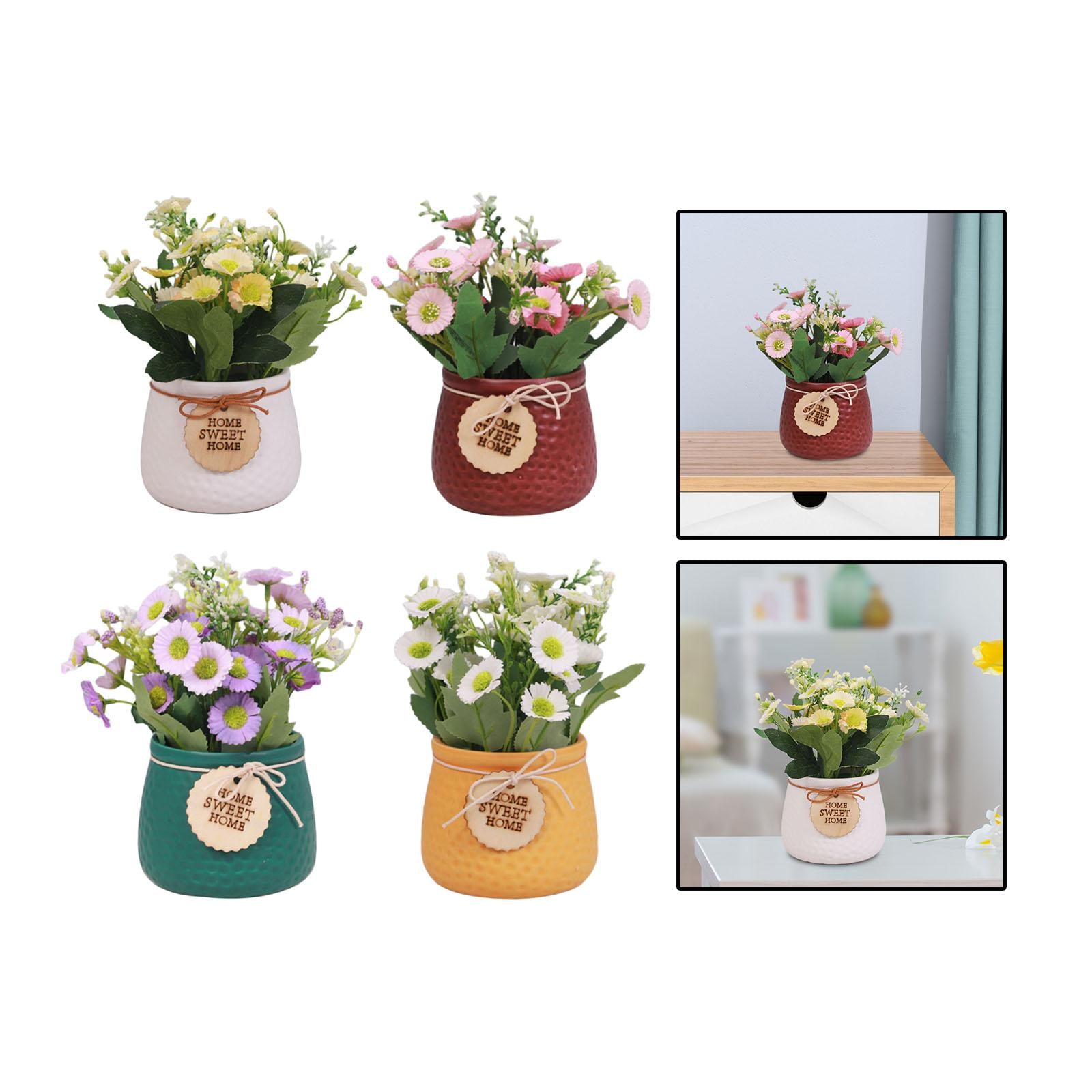 Simulated Plant Flowerpot Ornament Outdoor Plant Pots for Display Party Home white vase
