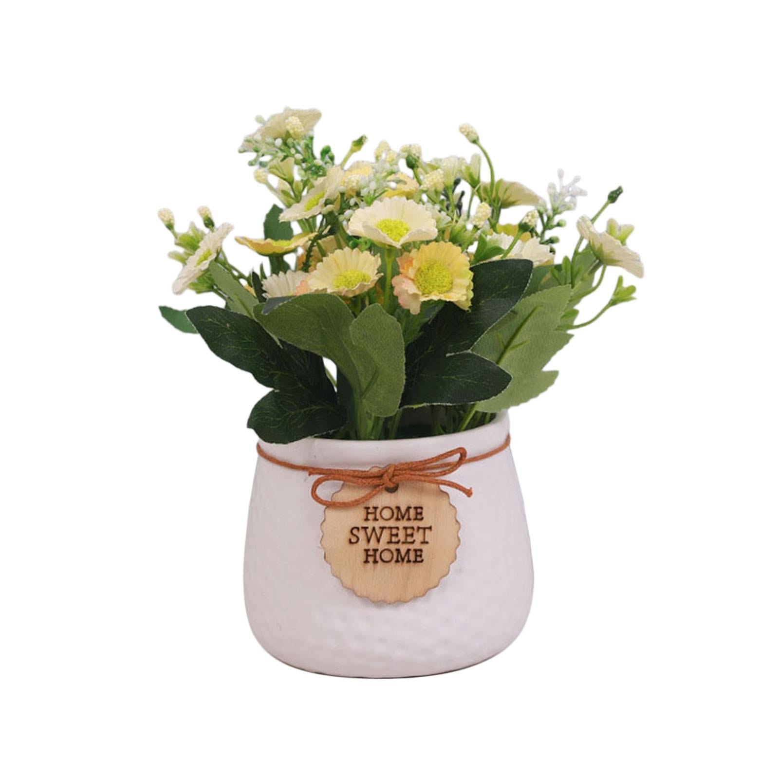 Simulated Plant Flowerpot Ornament Outdoor Plant Pots for Display Party Home white vase