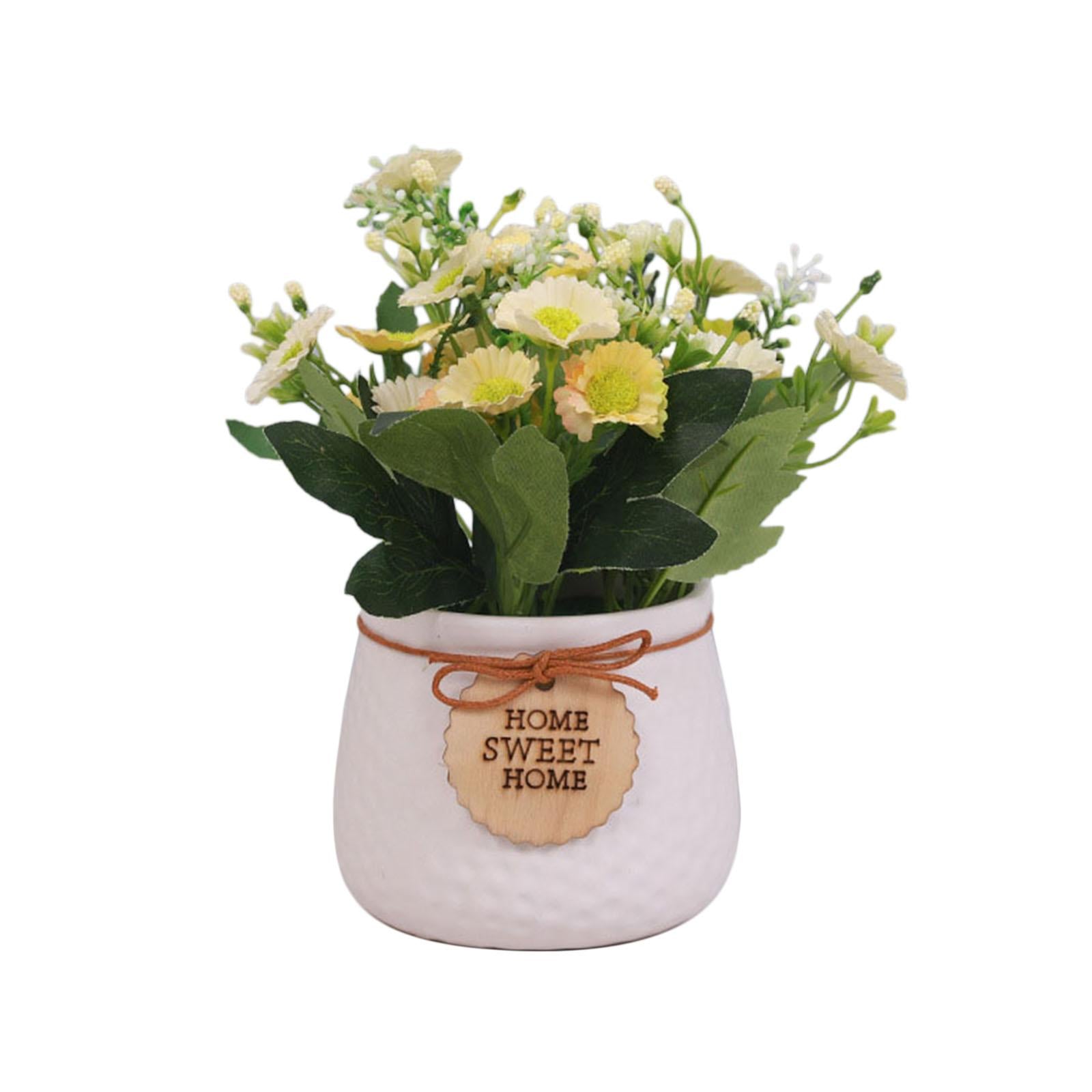 Simulated Plant Flowerpot Ornament Outdoor Plant Pots for Display Party Home white vase