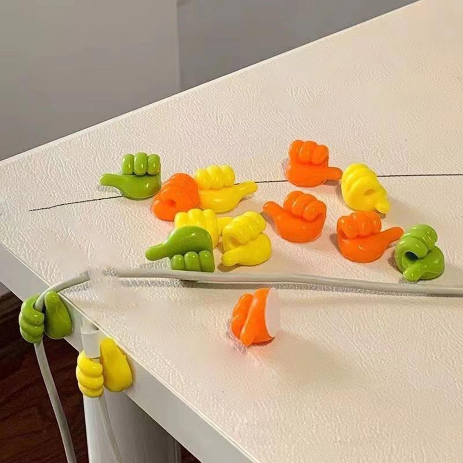 2xThumb Hooks Thumb up Shape Wall Hooks Thumb Cable Organizer Random Color 10 pieces