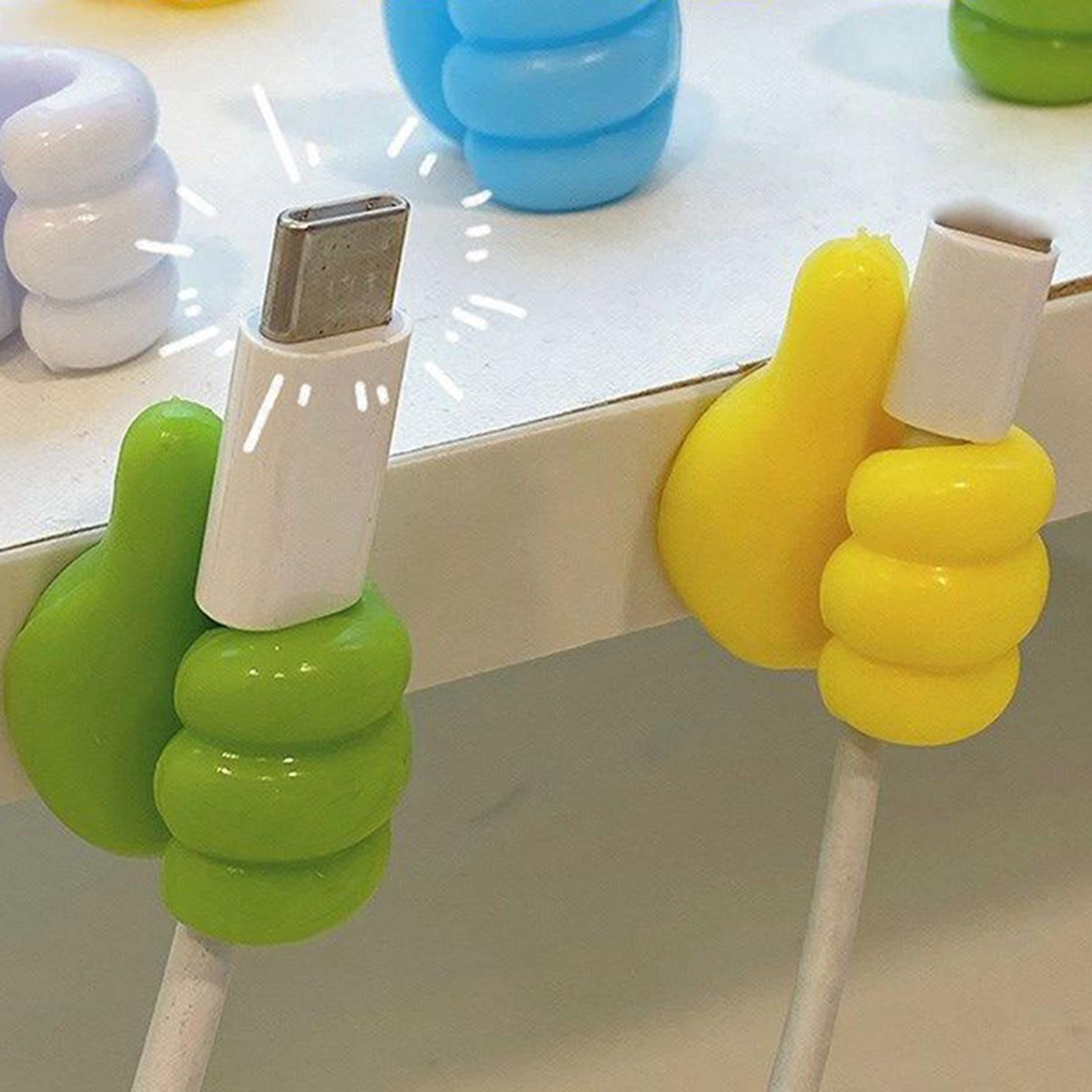4xThumb Hooks Thumb up Shape Wall Hooks Thumb Cable Organizer Random Color 10 pieces
