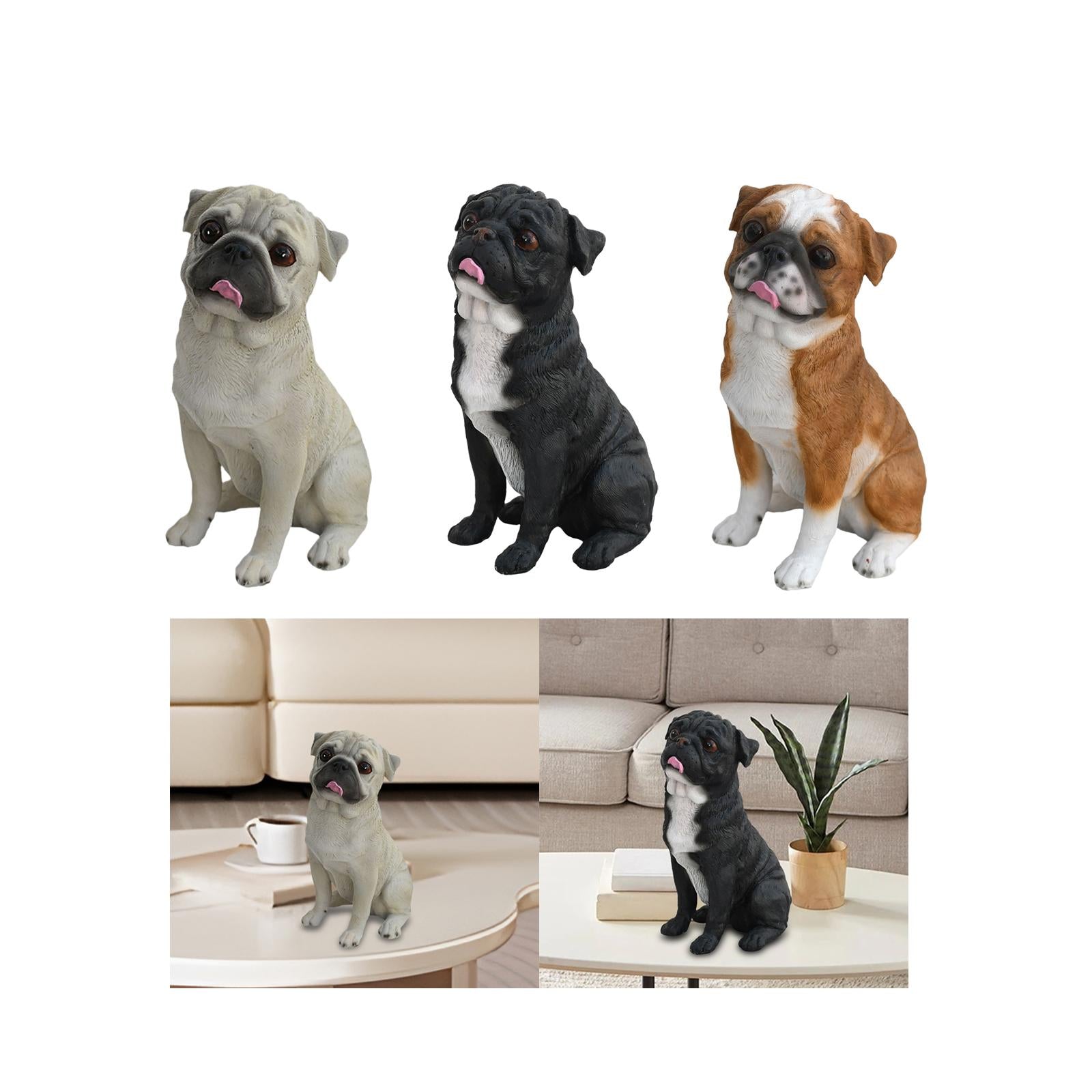Dog Statue Animal Sculpture Living Room Hallway for Home Decor Gift Ornament White