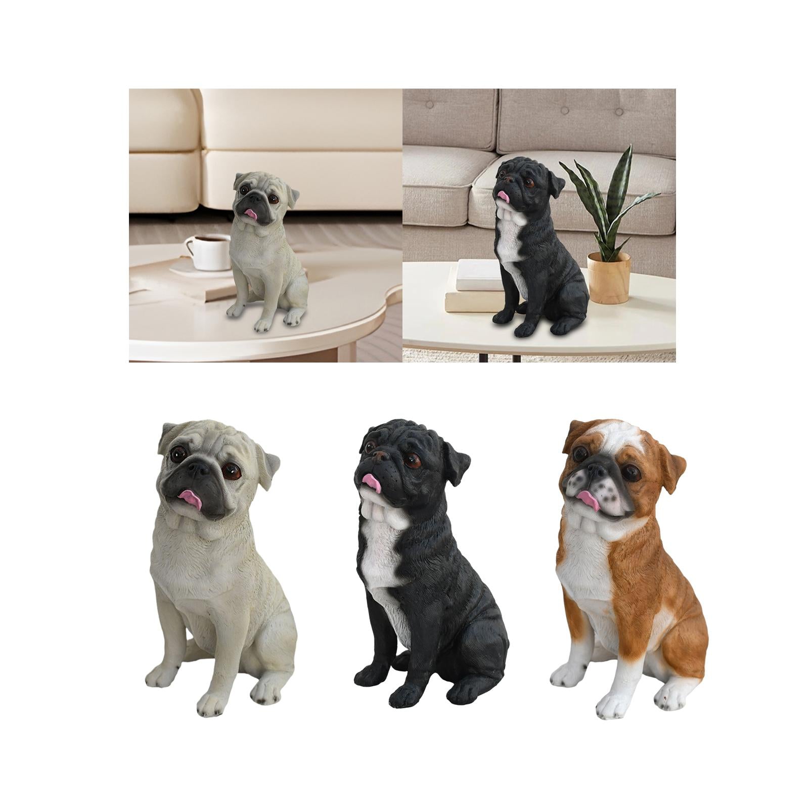 Dog Statue Animal Sculpture Living Room Hallway for Home Decor Gift Ornament White
