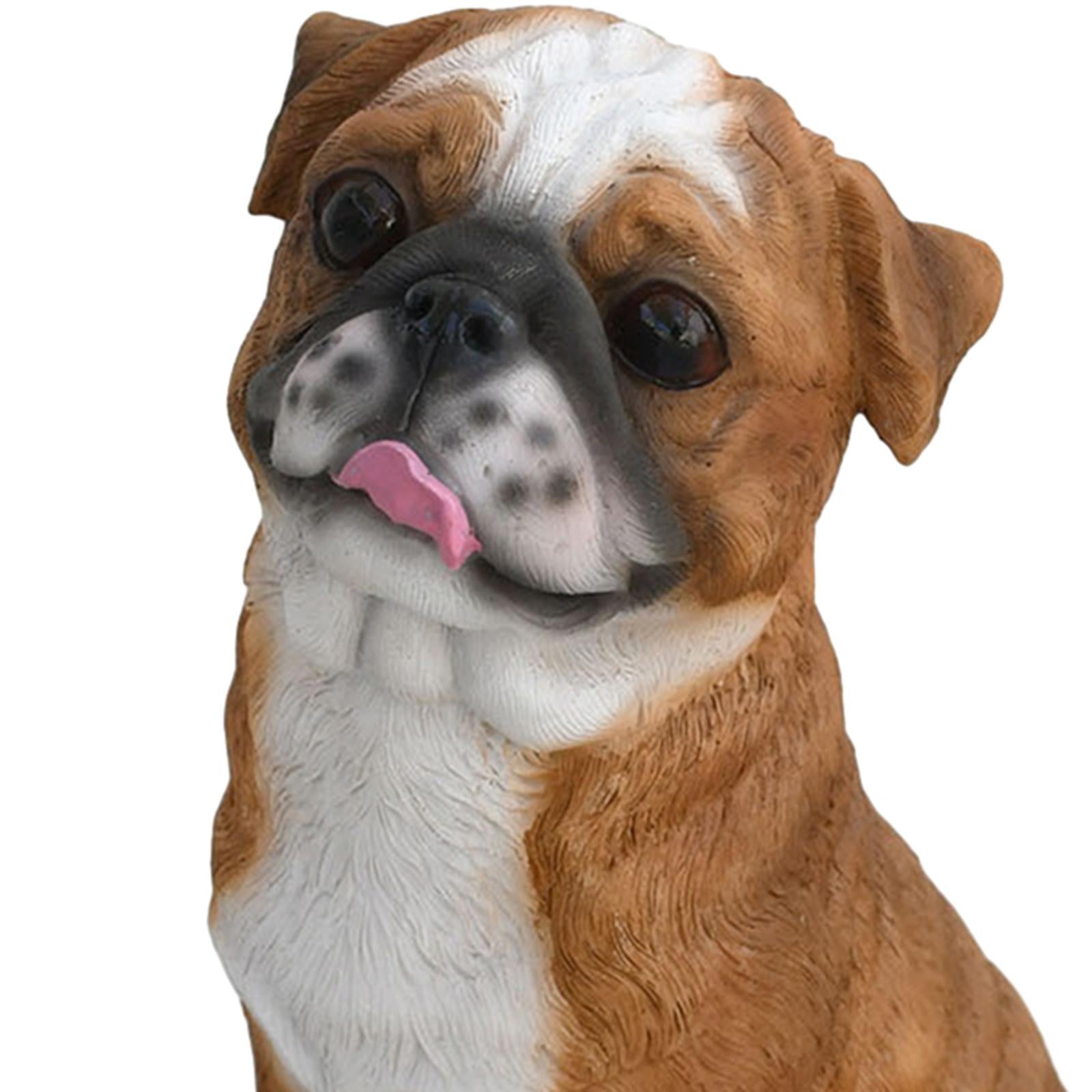 Dog Statue Animal Sculpture Living Room Hallway for Home Decor Gift Ornament Brown
