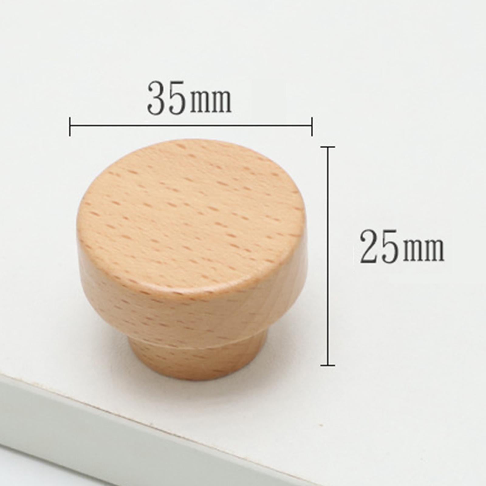 Drawer Pull Handles Dresser Furniture Wardrobe Bathroom Wooden Cabinet Knobs 6Pcs Flat Round