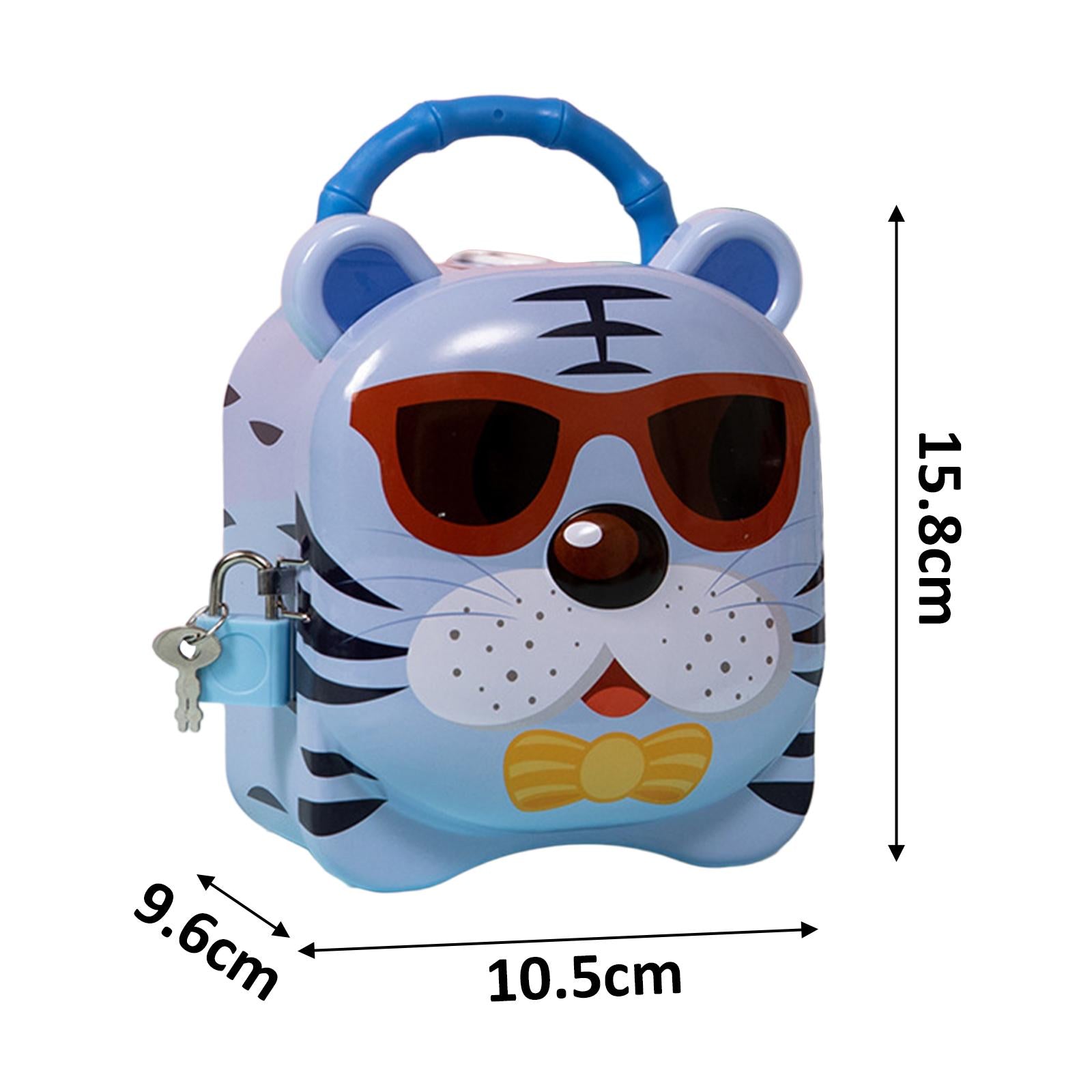 Piggy Bank for Kids Birthday Gift Tiger Money Bank for Cash Home Decor Child Blue