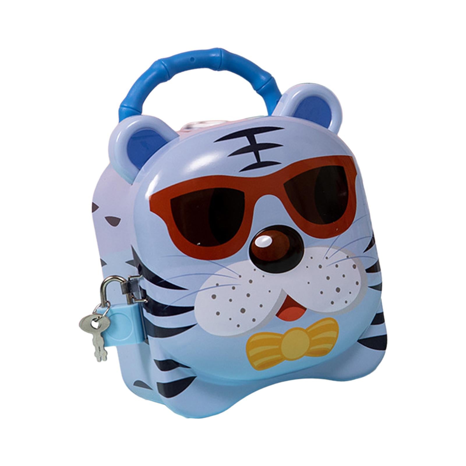 Piggy Bank for Kids Birthday Gift Tiger Money Bank for Cash Home Decor Child Blue