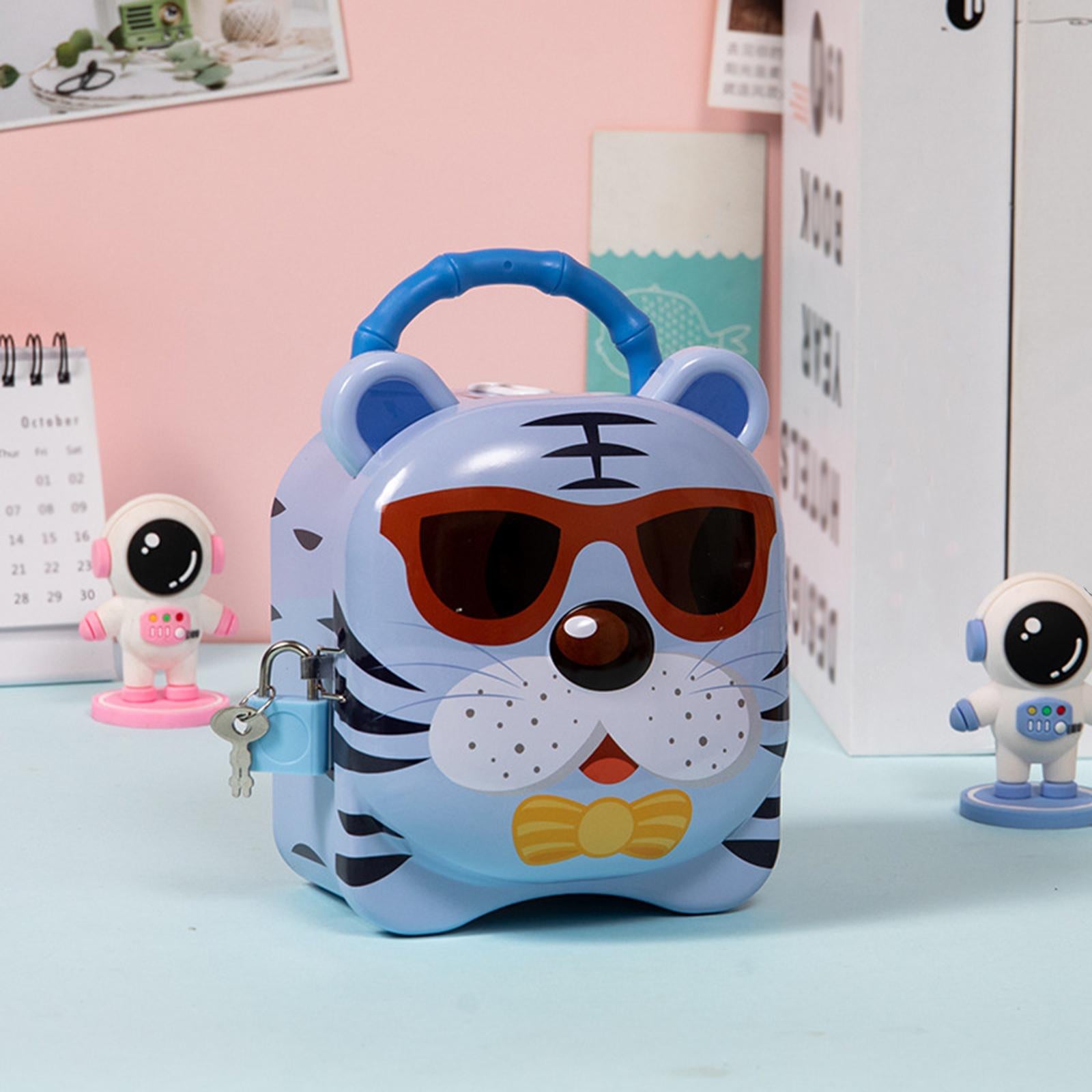 Piggy Bank for Kids Birthday Gift Tiger Money Bank for Cash Home Decor Child Blue