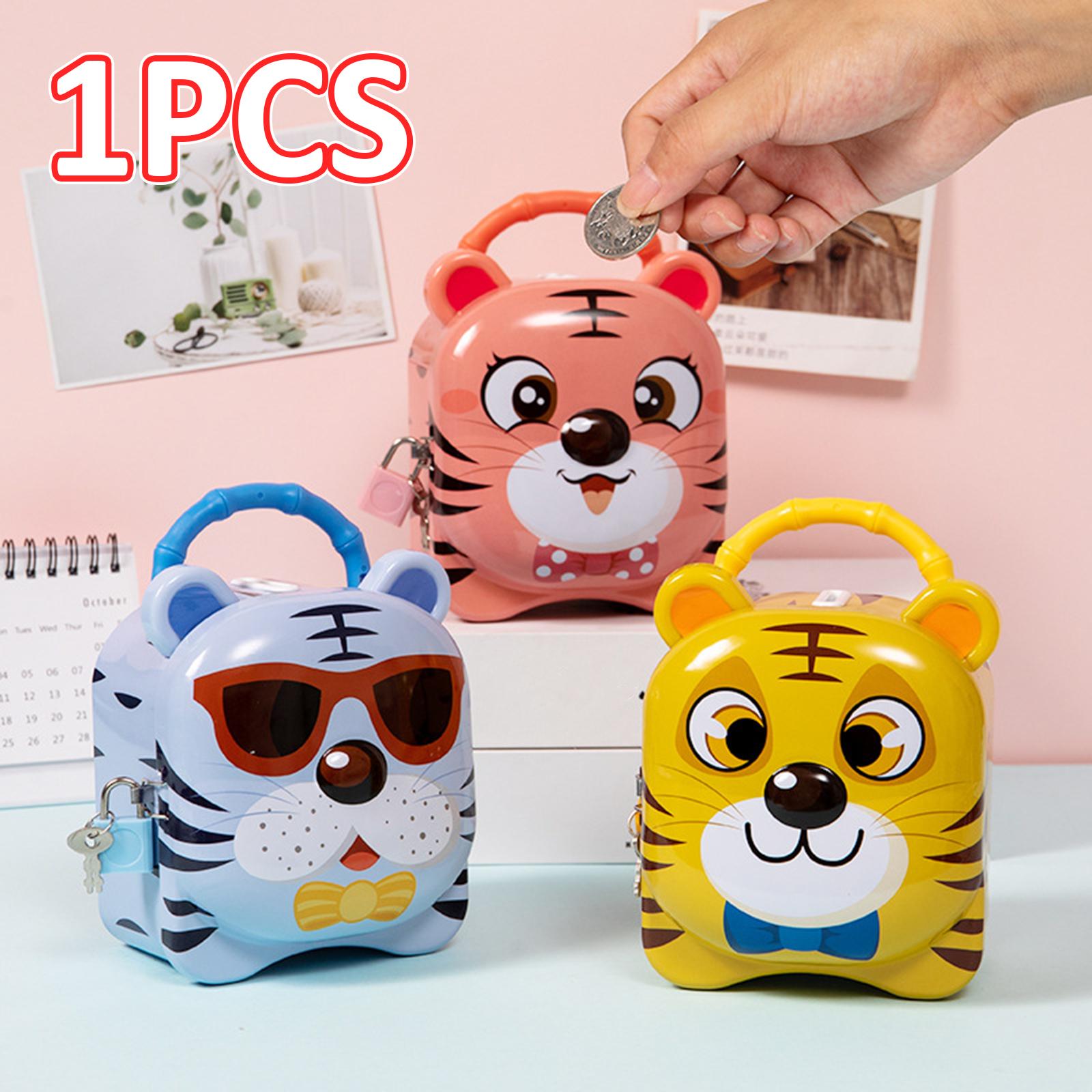 Piggy Bank for Kids Birthday Gift Tiger Money Bank for Cash Home Decor Child Blue