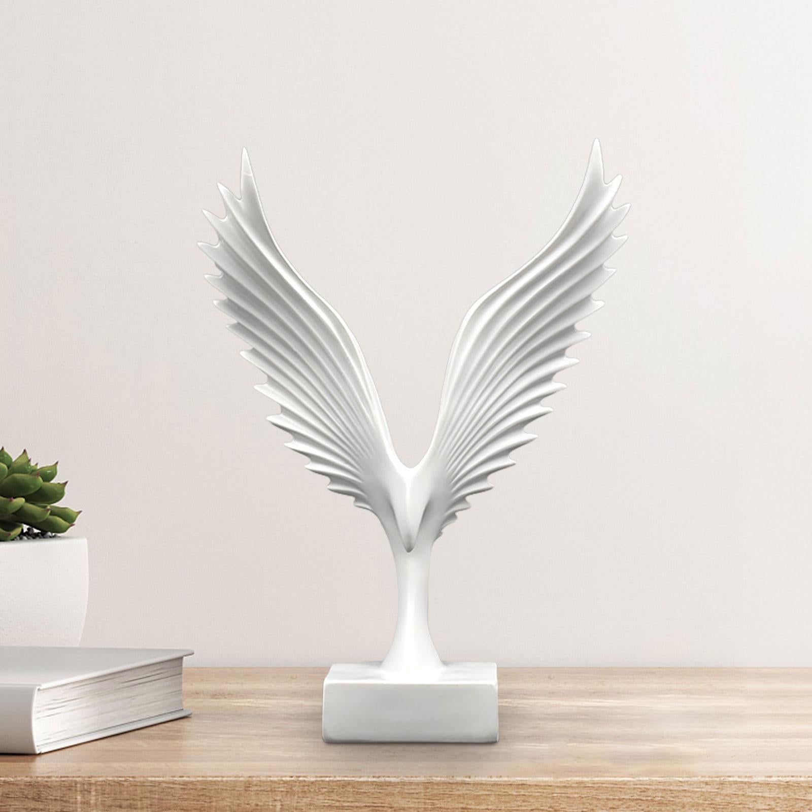 Eagle Statue Bird Sculpture Table Centerpieces Desktop Office Resin Figurine White
