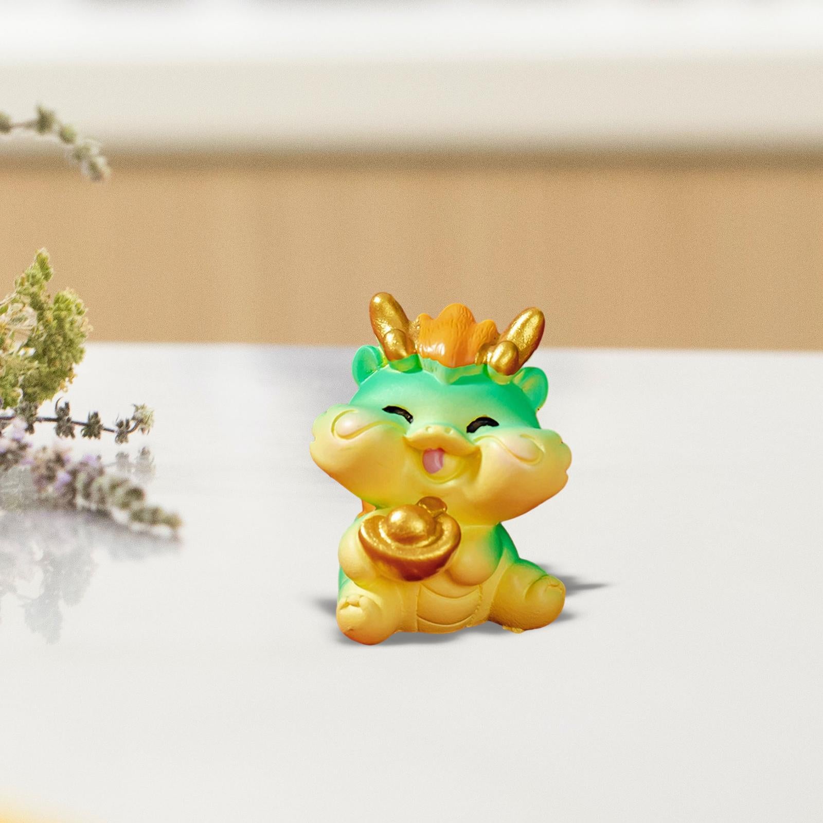 Mini Dragon Statue Miniature Figurine for Spring Festival Living Room Office Style D
