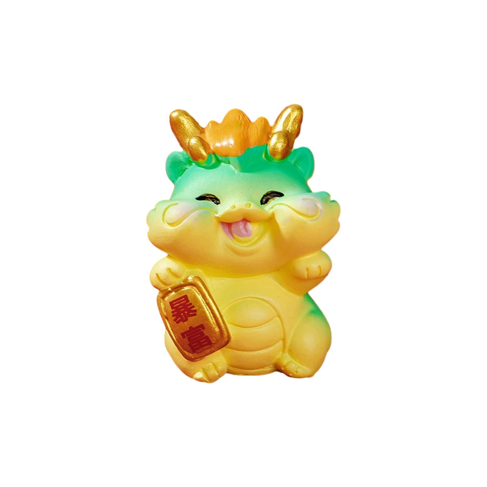 Mini Dragon Statue Miniature Figurine for Spring Festival Living Room Office Style F