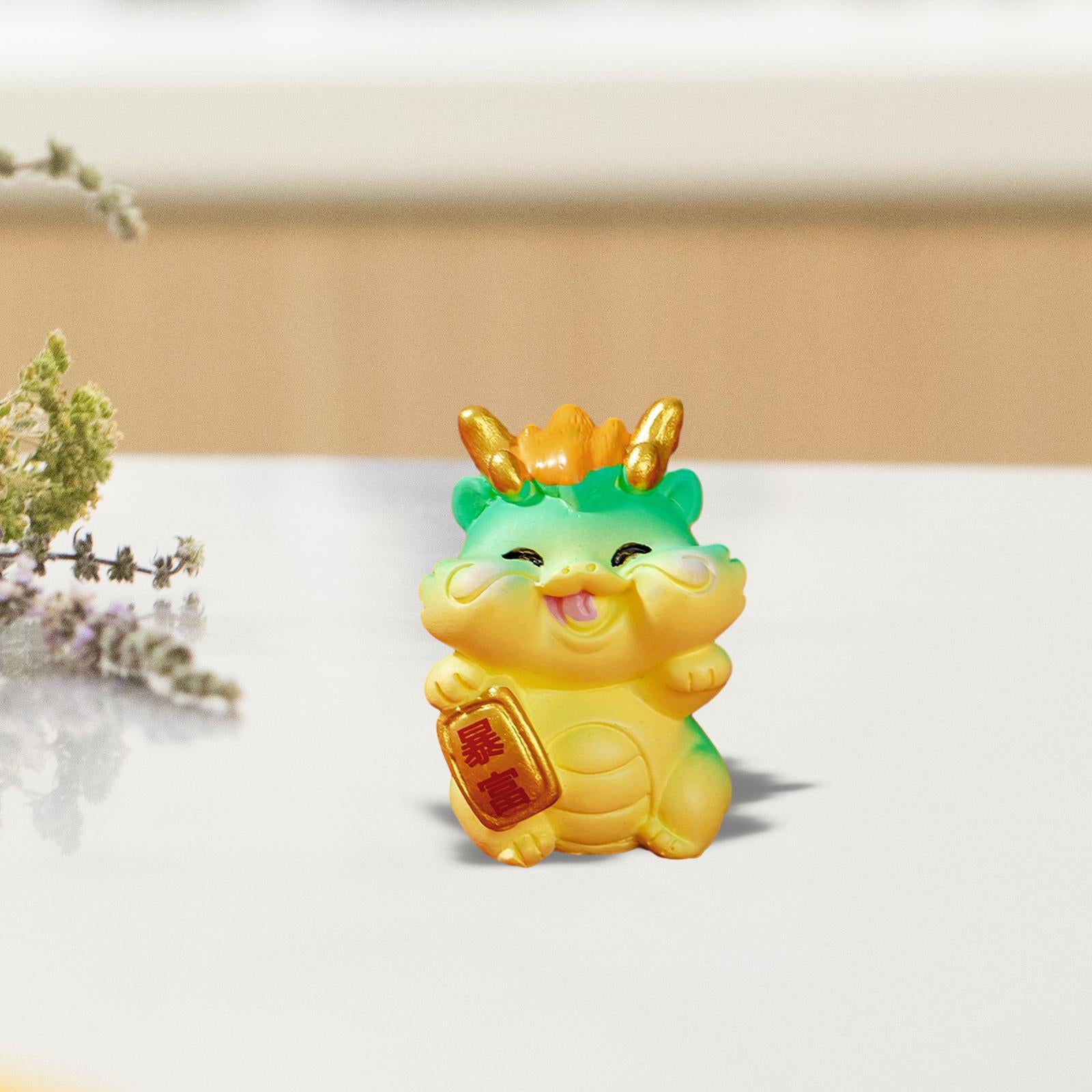 Mini Dragon Statue Miniature Figurine for Spring Festival Living Room Office Style F