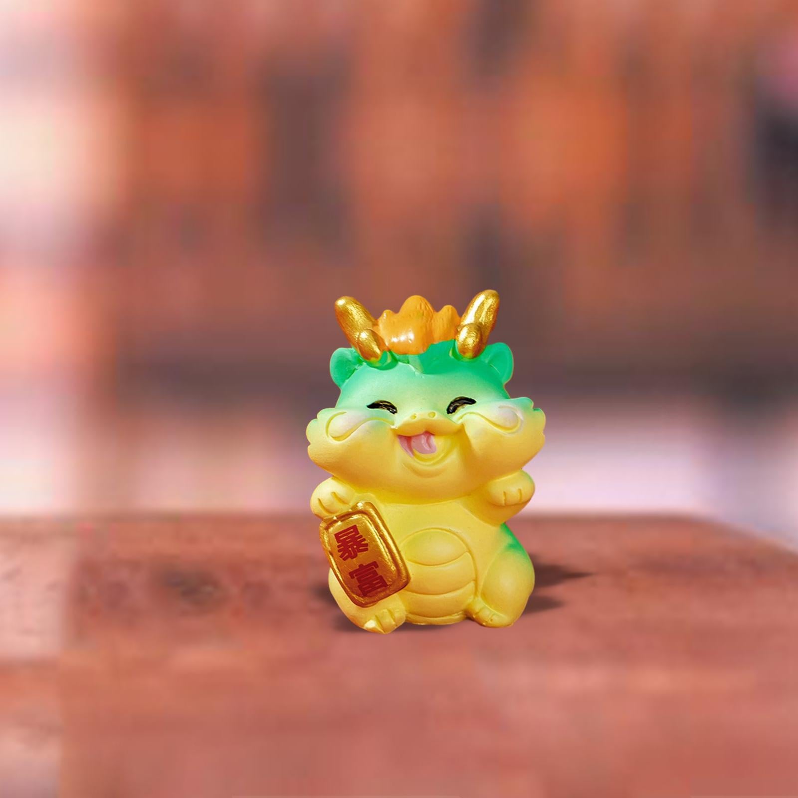 Mini Dragon Statue Miniature Figurine for Spring Festival Living Room Office Style F