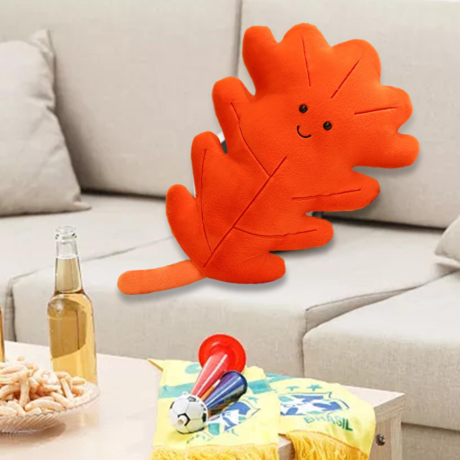 3D Leaf Plush Pillow Creative Back Cushion for Bedroom Couch Home Decoration Style C