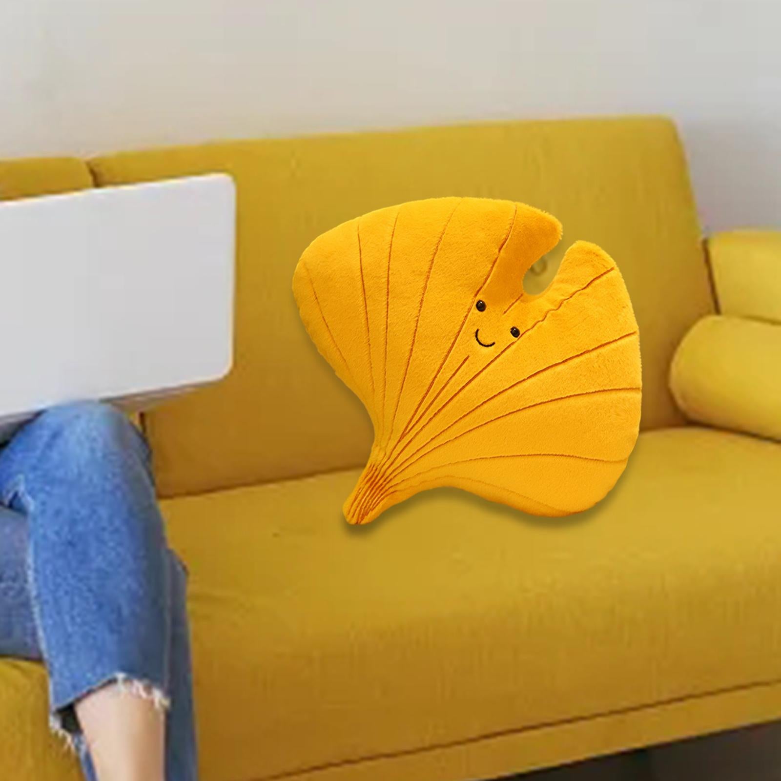 3D Leaf Plush Pillow Creative Back Cushion for Bedroom Couch Home Decoration Style D