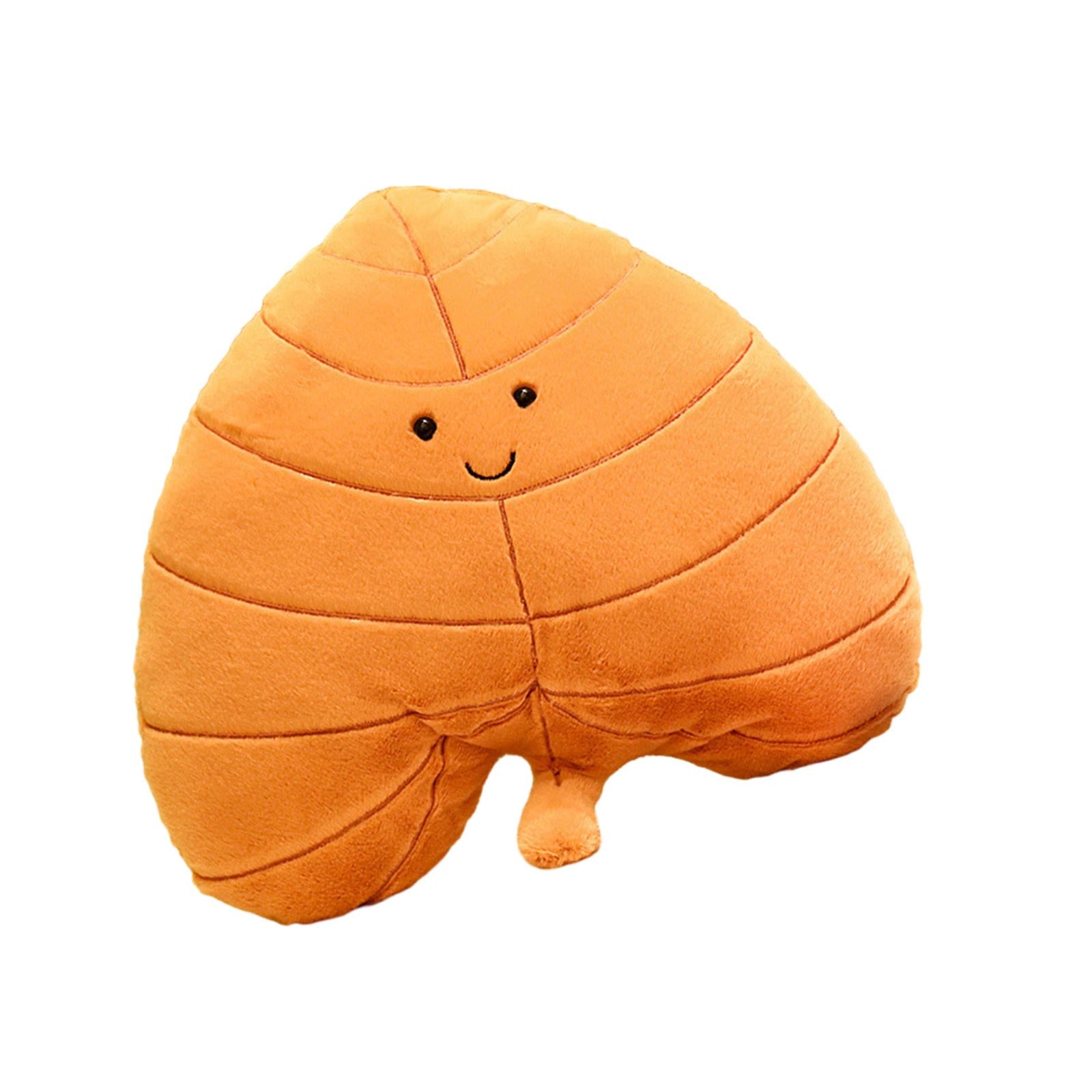 3D Leaf Plush Pillow Creative Back Cushion for Bedroom Couch Home Decoration Style E