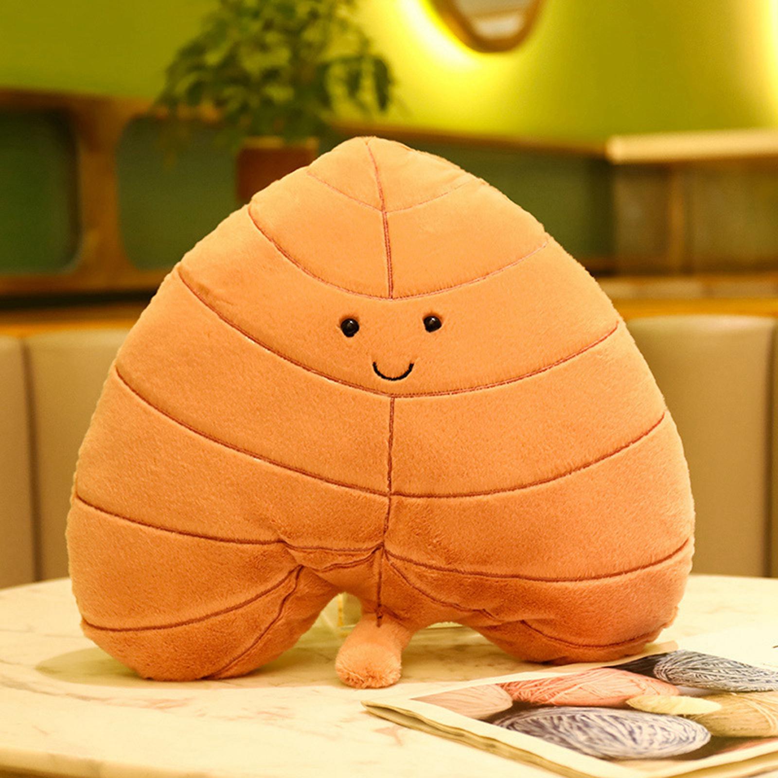 3D Leaf Plush Pillow Creative Back Cushion for Bedroom Couch Home Decoration Style E