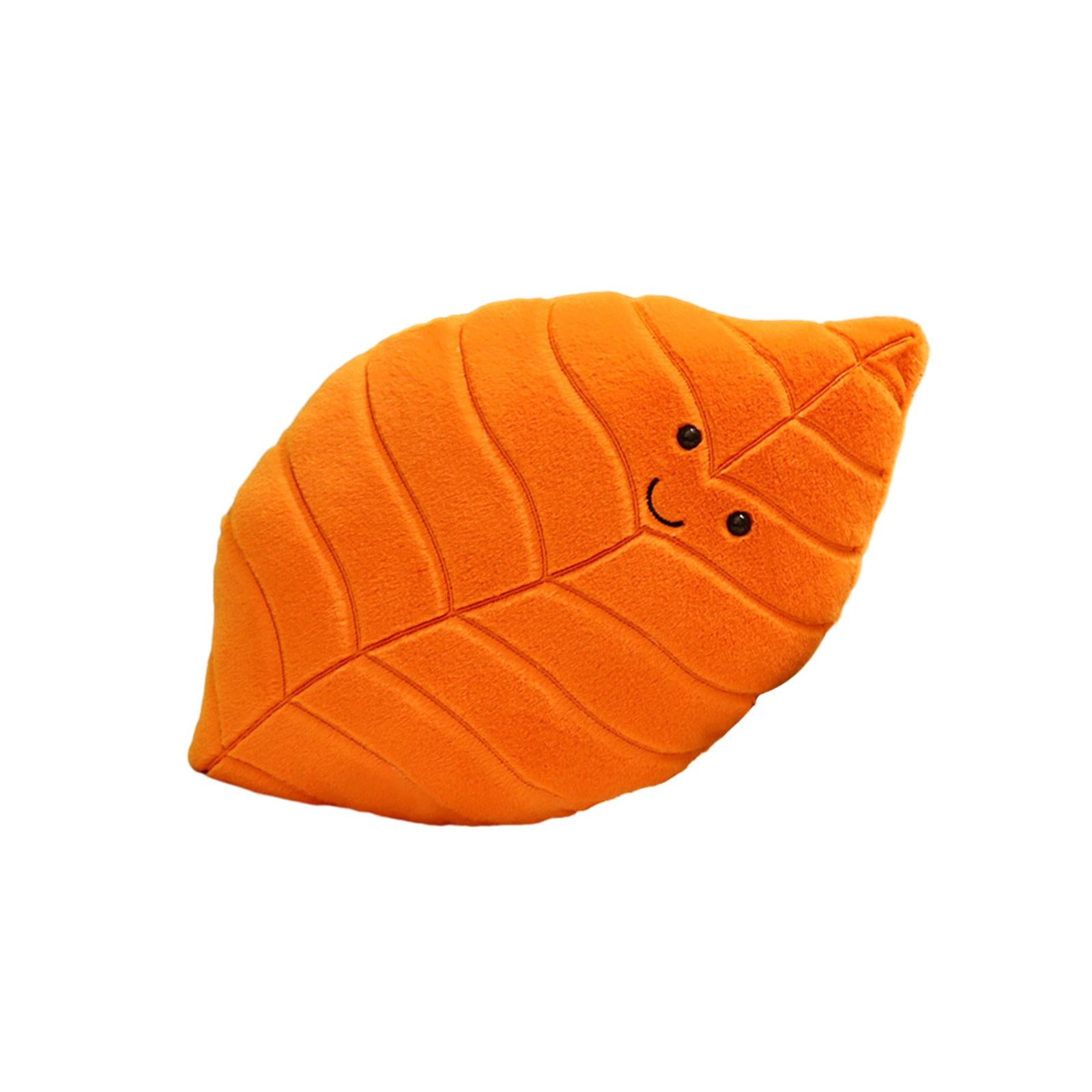 3D Leaf Plush Pillow Creative Back Cushion for Bedroom Couch Home Decoration Style F