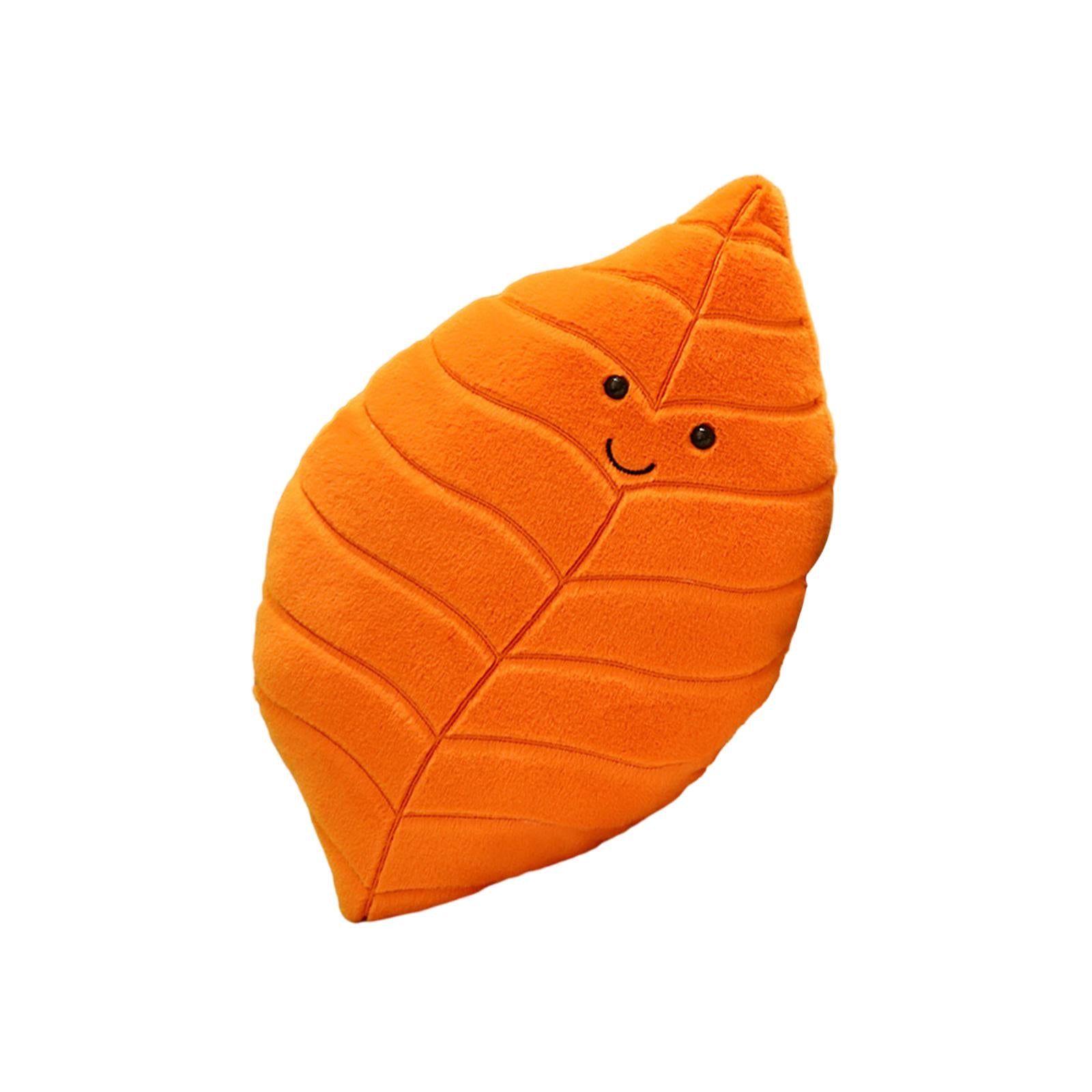 3D Leaf Plush Pillow Creative Back Cushion for Bedroom Couch Home Decoration Style F