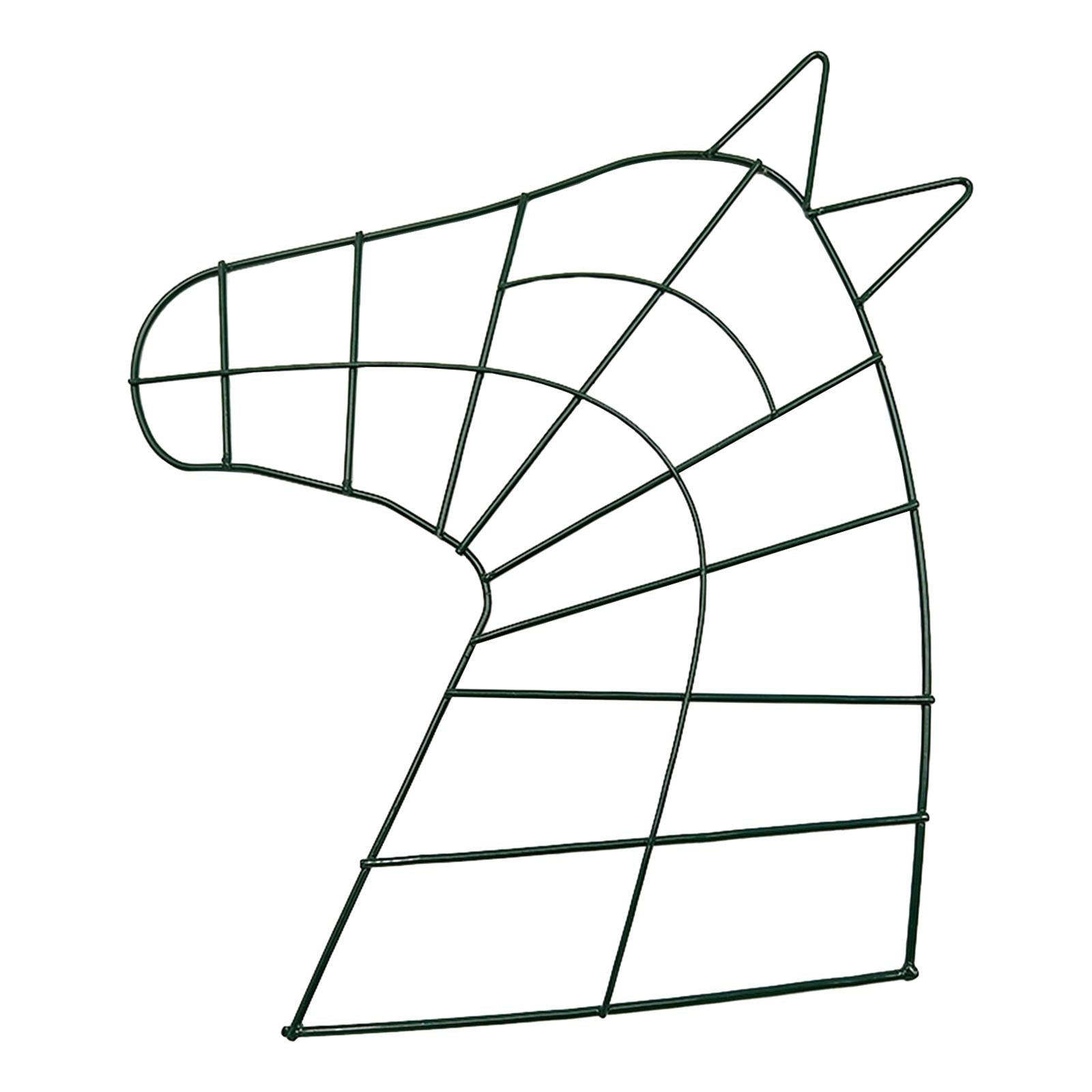 Horse Head Wreath Frame Hanging Wreath Holder for Living Room Farmhouse Home Green