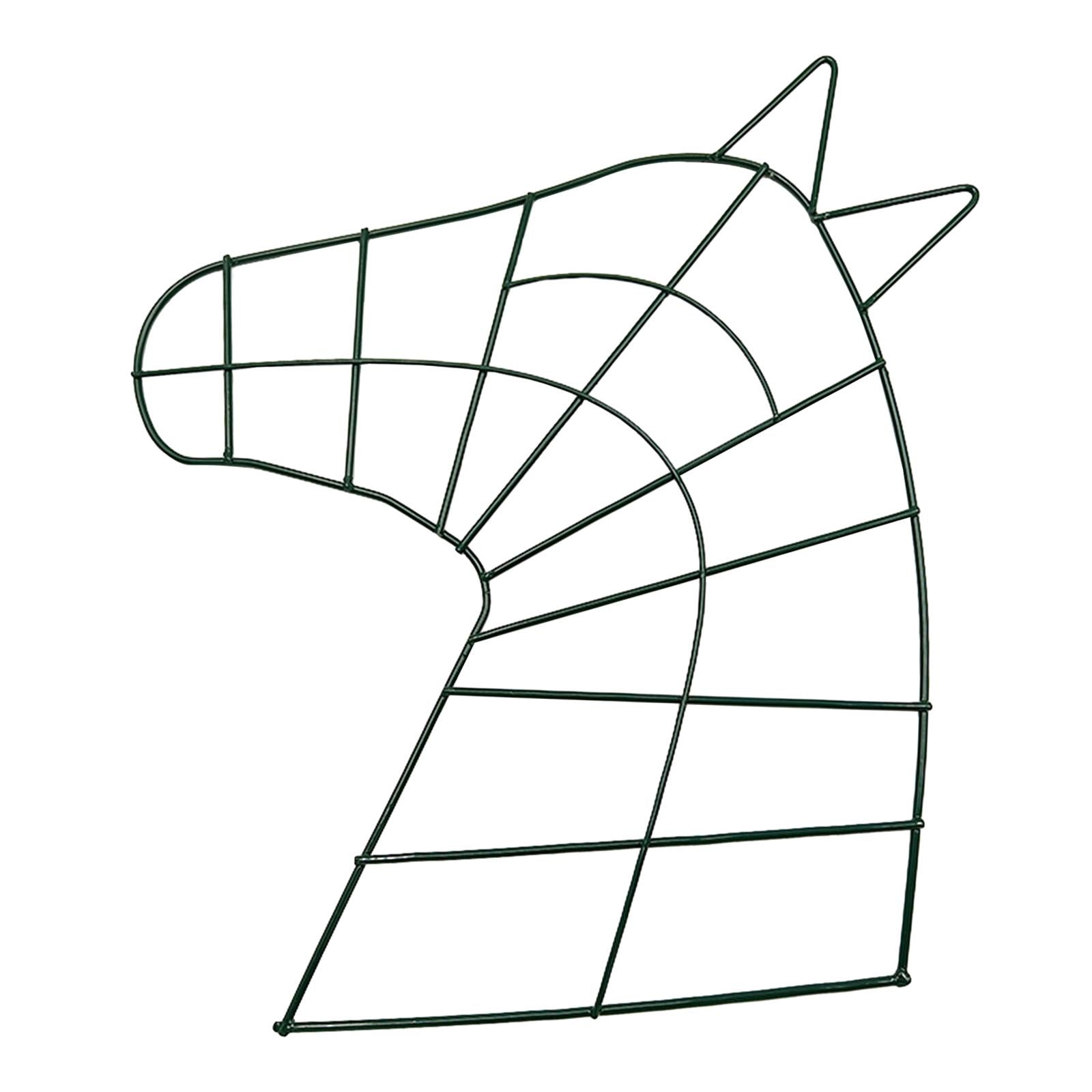 Horse Head Wreath Frame Hanging Wreath Holder for Living Room Farmhouse Home Green