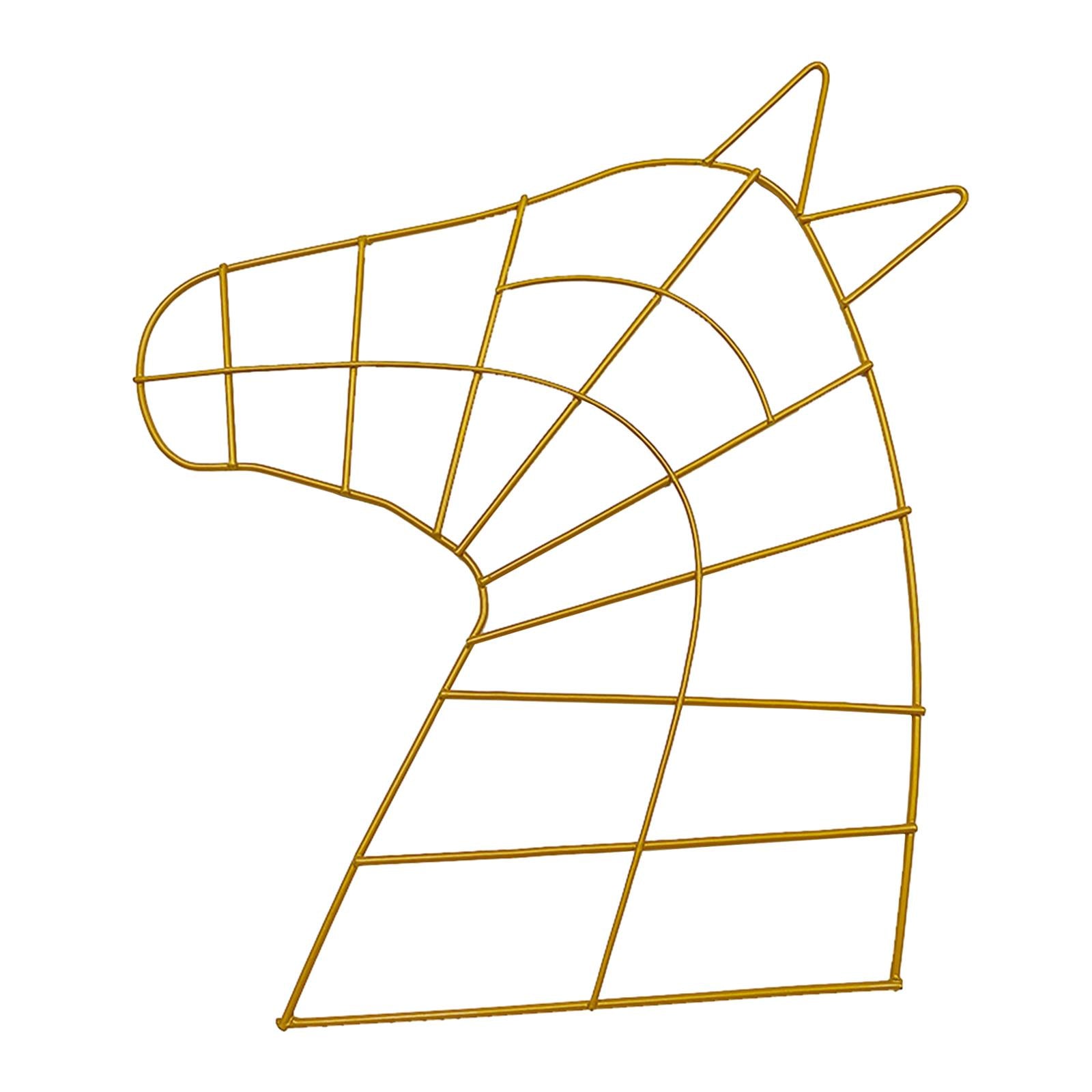 Horse Head Wreath Frame Hanging Wreath Holder for Living Room Farmhouse Home Gold