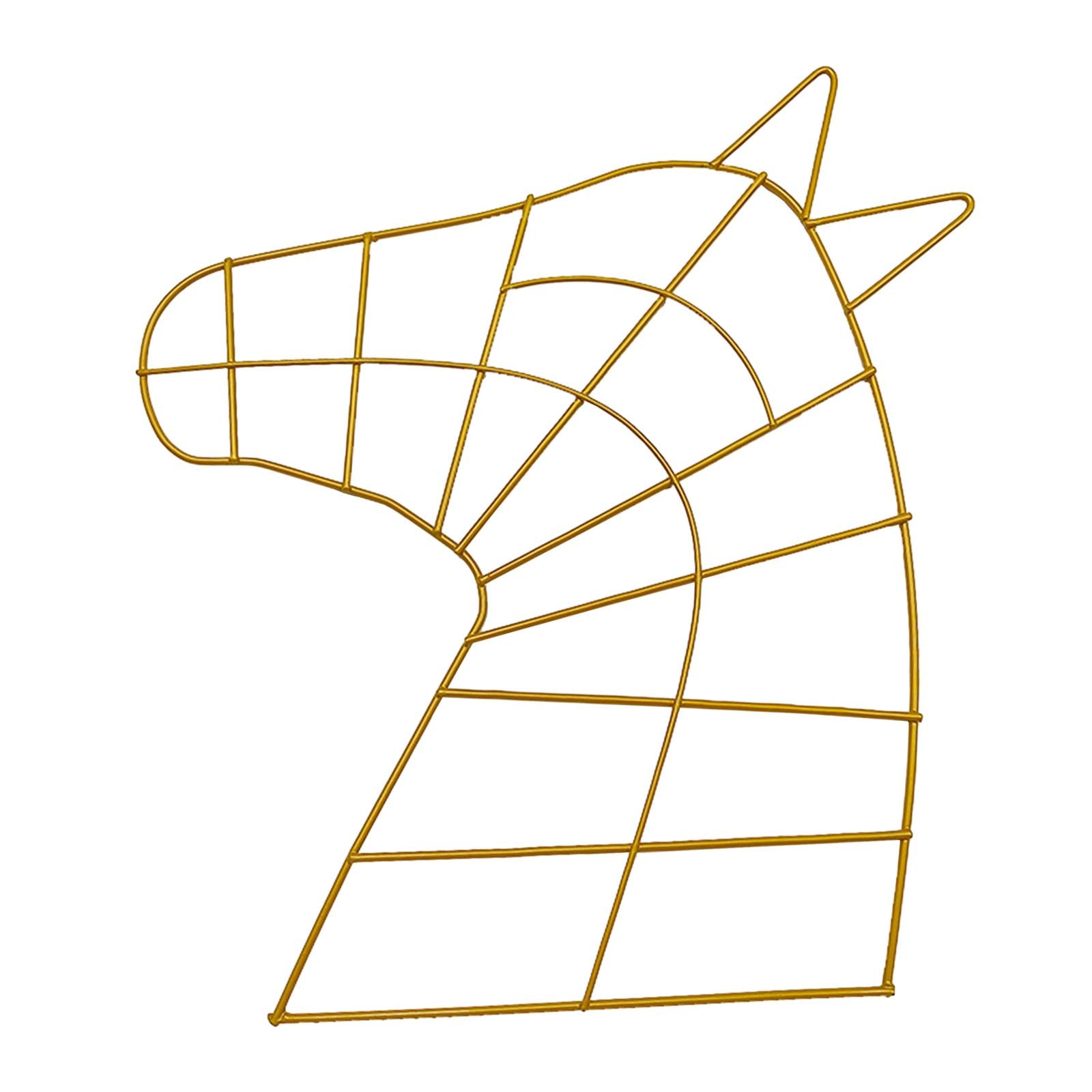 Horse Head Wreath Frame Hanging Wreath Holder for Living Room Farmhouse Home Gold