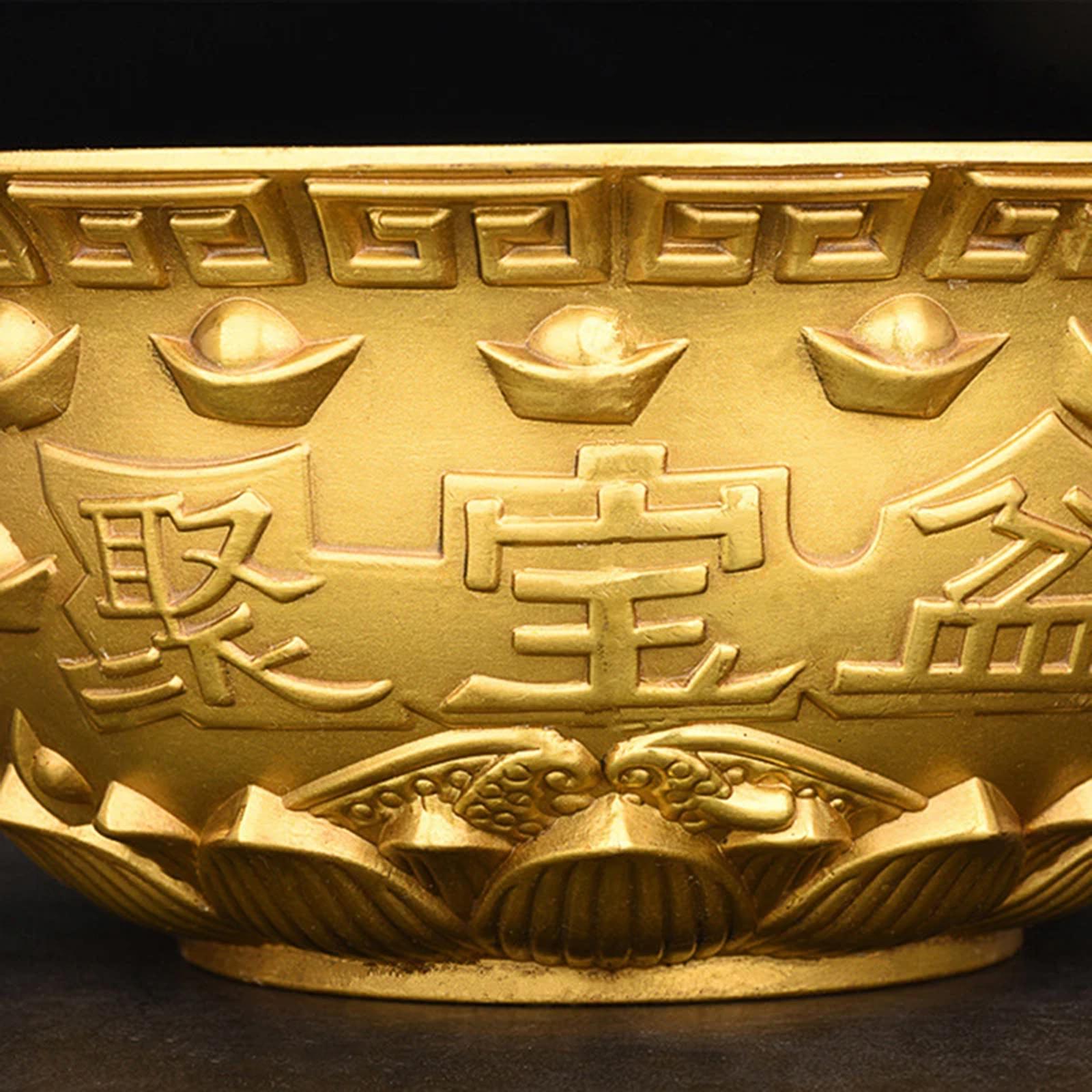 Treasure Basin Feng Shui Decor Offering Bowl for Spring Festival Desk Office