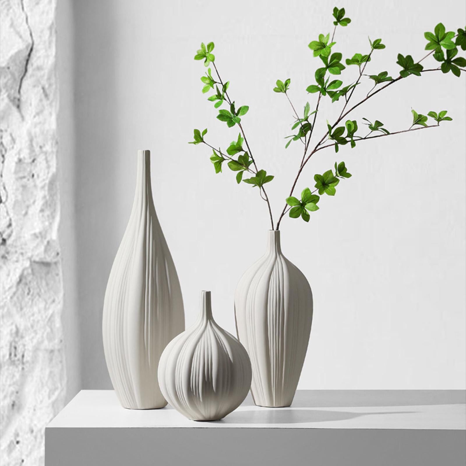 Ceramic Flower Vase Tabletop Decoration for Office Dorm Wedding Centerpieces 50x17cm