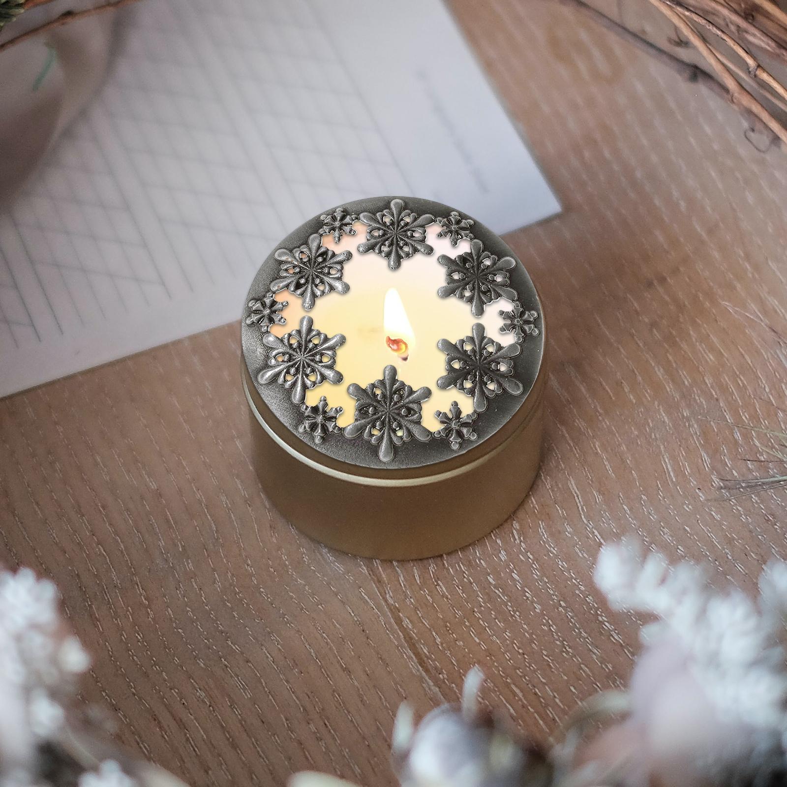 Candle Topper Snowflake for Candle Jars Gift for Candle Lover Jar Candle Lid Silver