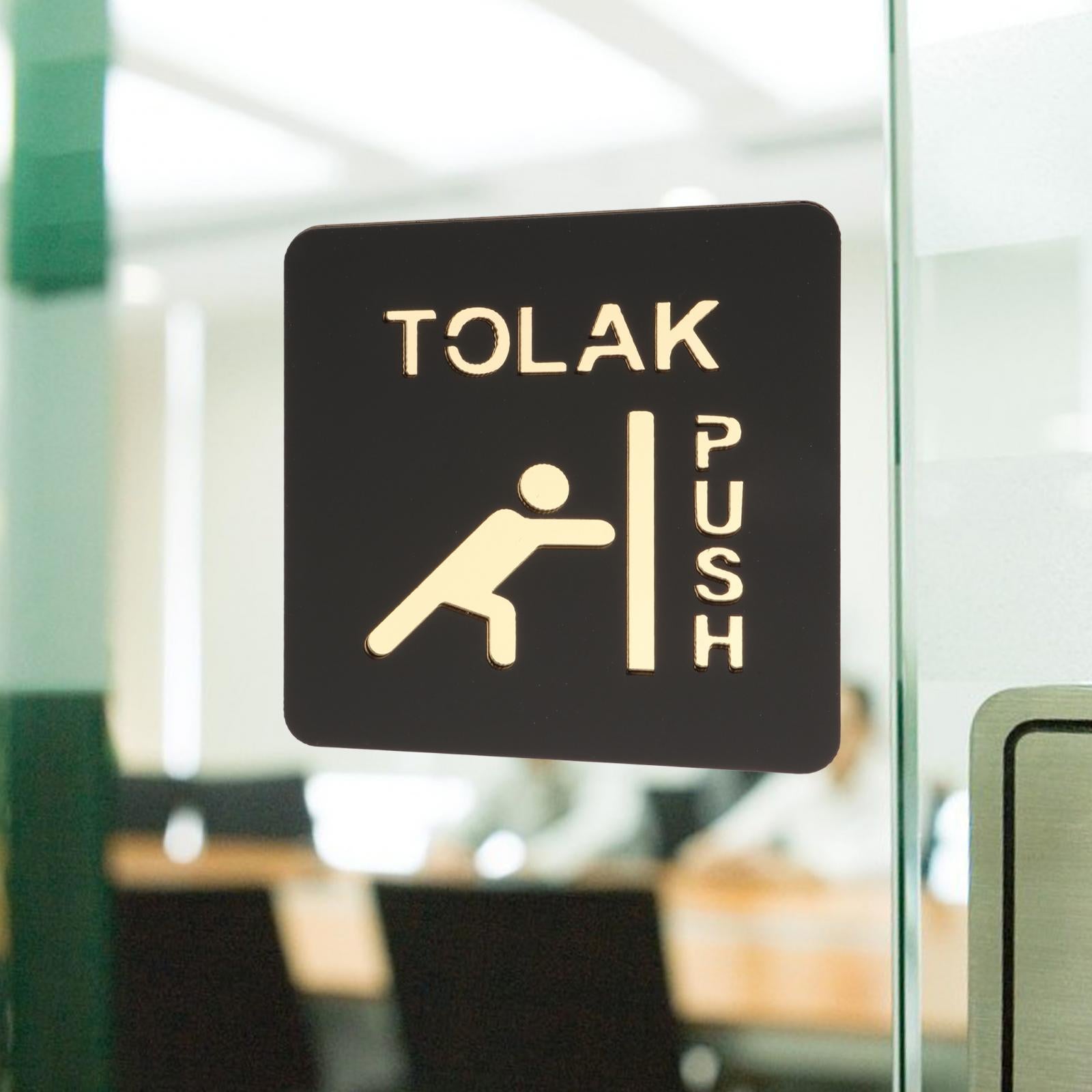 Glass Doors Push Pull Signs Side Door Signs for Bars Indoor Outdoor Business Style B Set