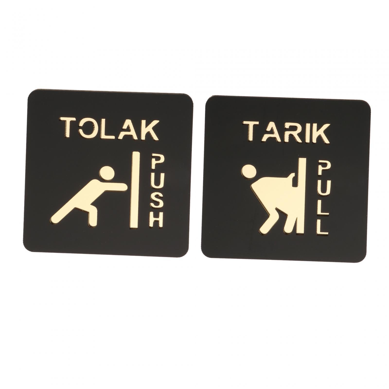 Glass Doors Push Pull Signs Side Door Signs for Bars Indoor Outdoor Business Style B Set