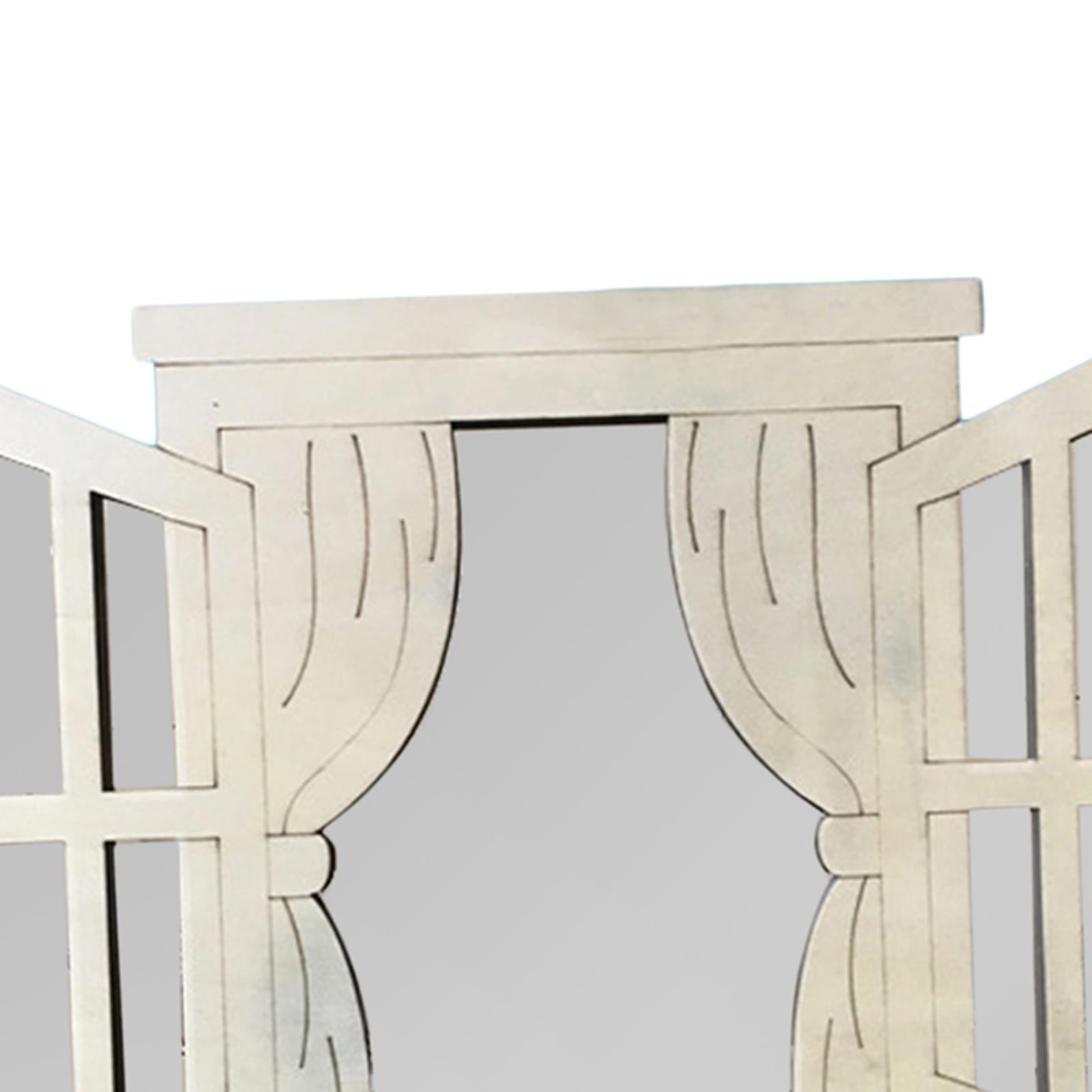 3 Pieces Window Wall Mirrors Vintage Rustic for Bedroom Living Room Bathroom Style B