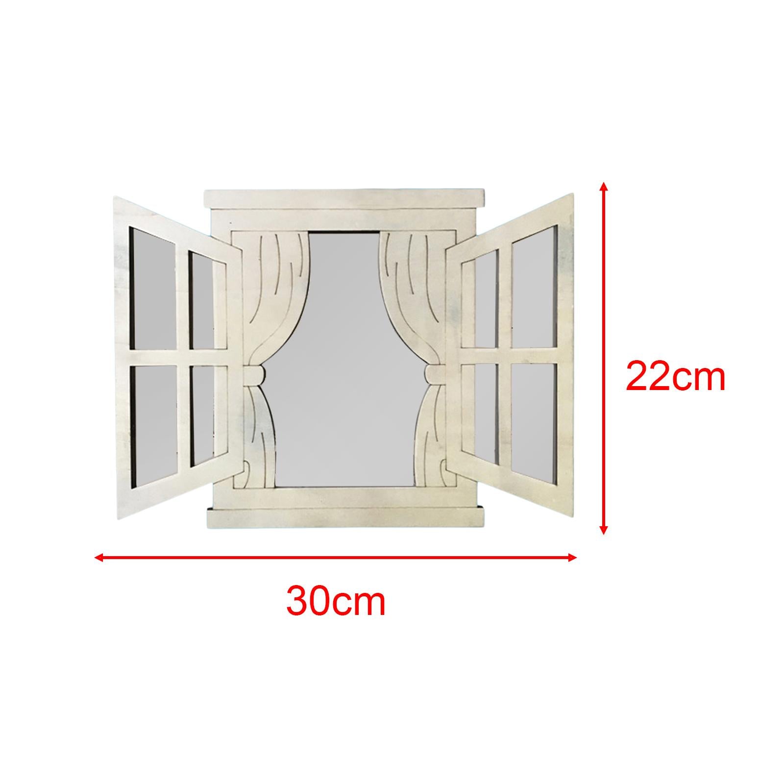 3 Pieces Window Wall Mirrors Vintage Rustic for Bedroom Living Room Bathroom Style B