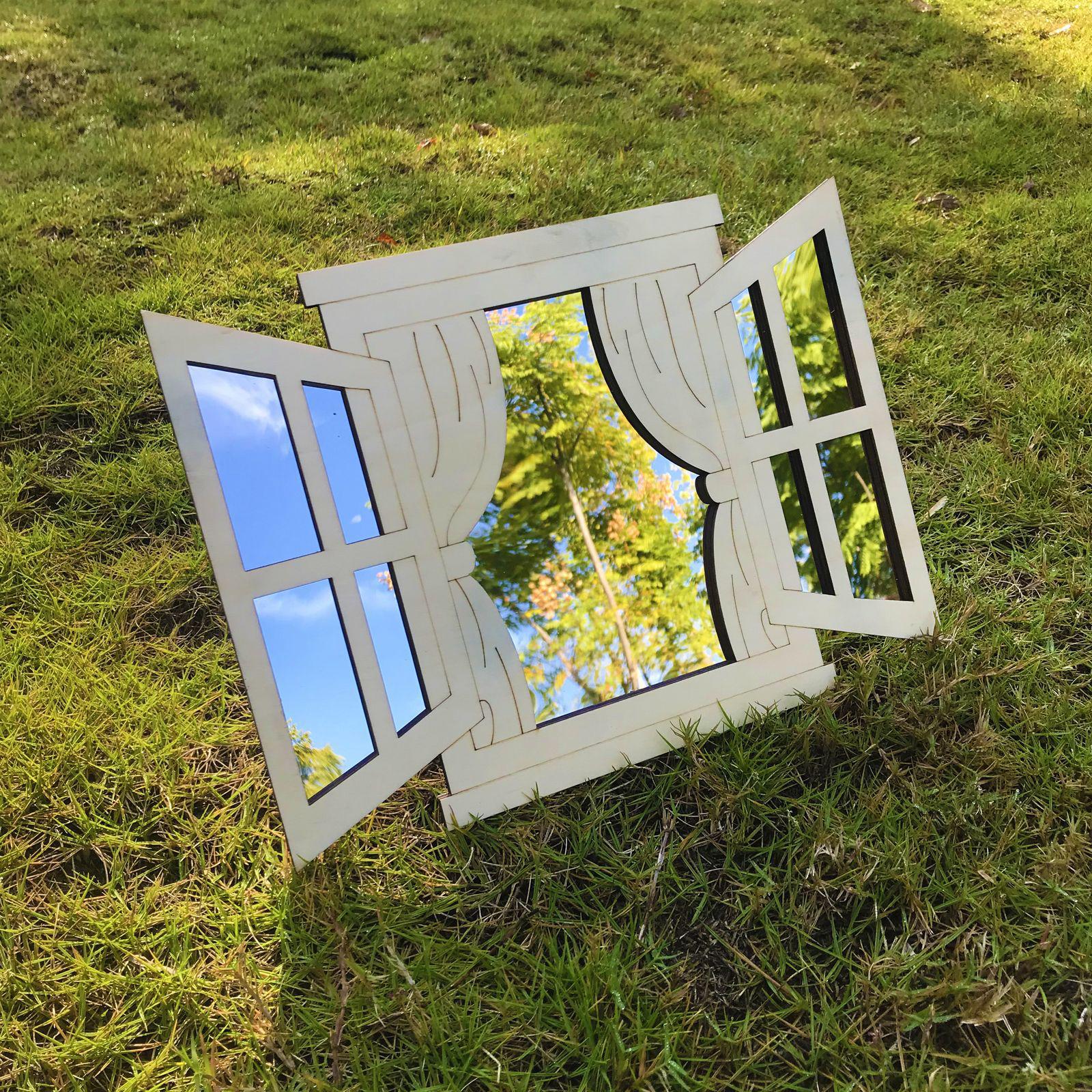 3 Pieces Window Wall Mirrors Vintage Rustic for Bedroom Living Room Bathroom Style B