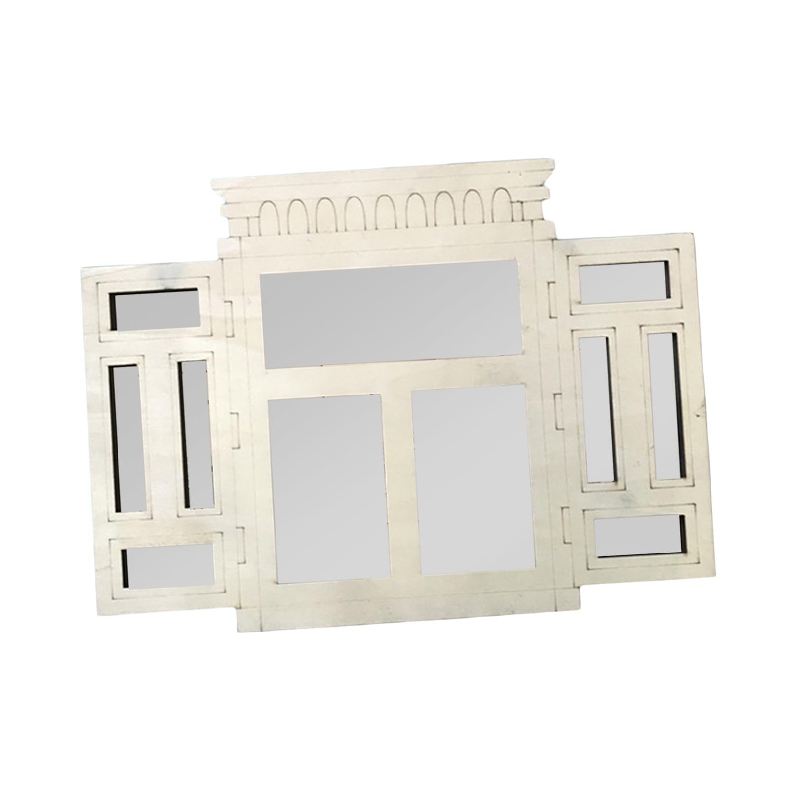 3 Pieces Window Wall Mirrors Vintage Rustic for Bedroom Living Room Bathroom Style C