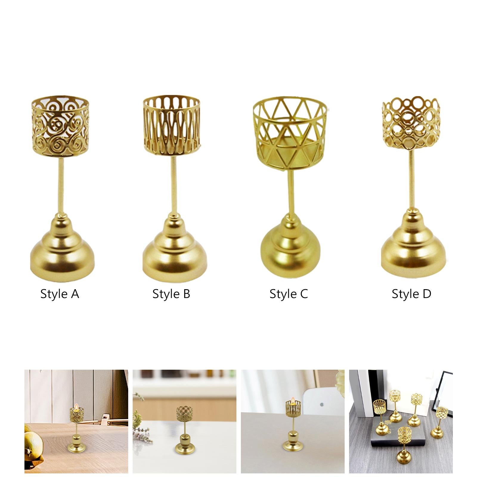 Decorative Candle Stand Geometric for Bedroom Table Decorations Dining Table Style A