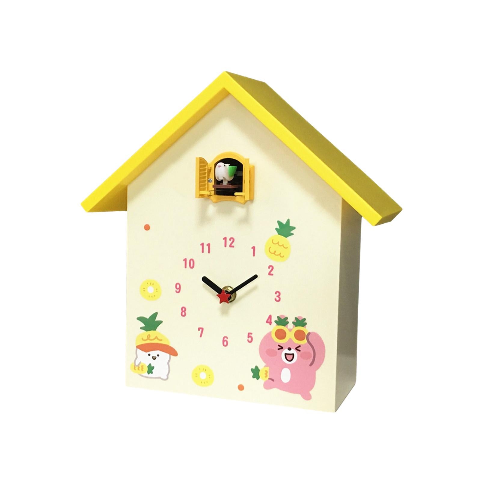 Cuckoo Clock Silent Non Ticking Birthday Gift Living Room Desktop Wall Clock Yellow w alarm clock