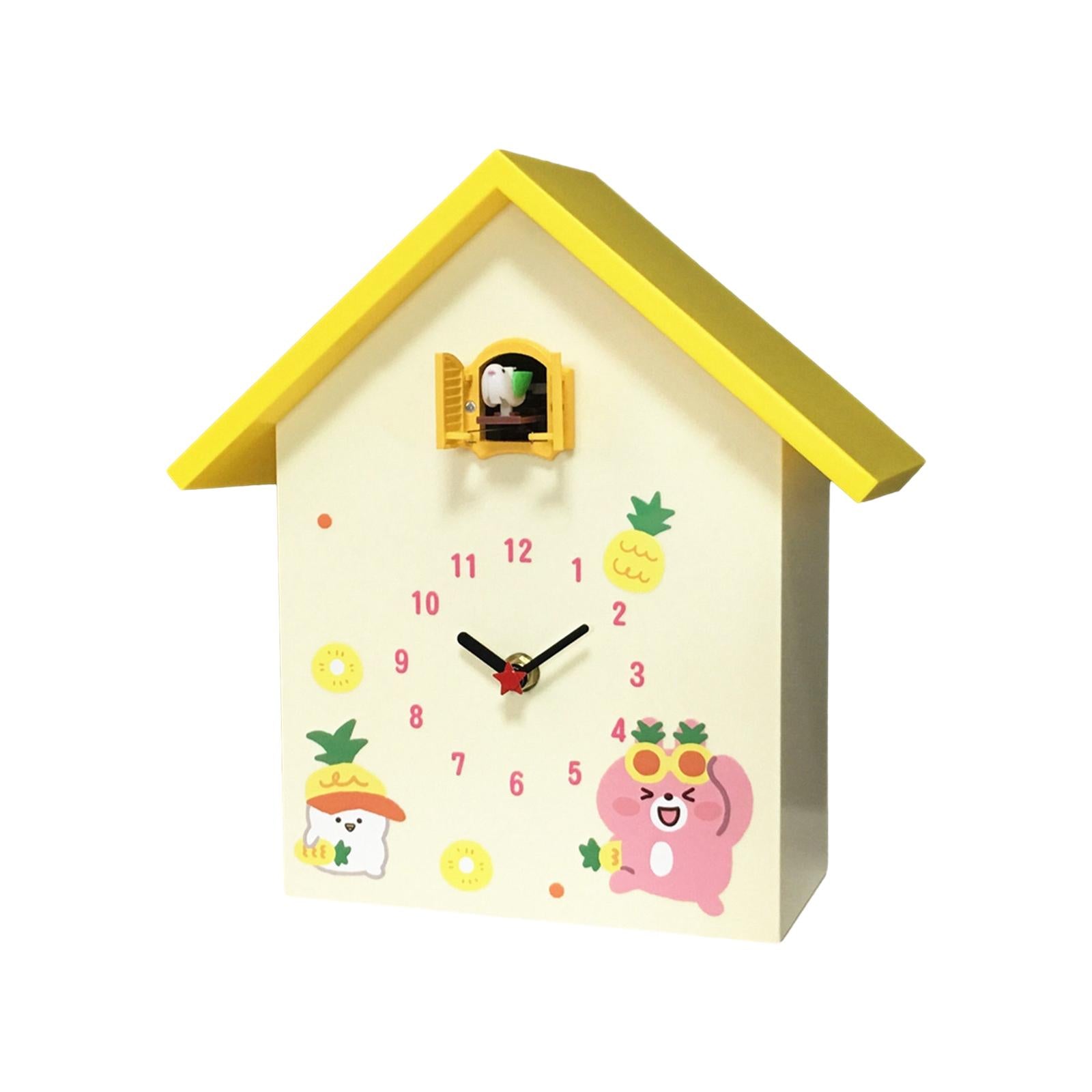 Cuckoo Clock Silent Non Ticking Birthday Gift Living Room Desktop Wall Clock Yellow w alarm clock
