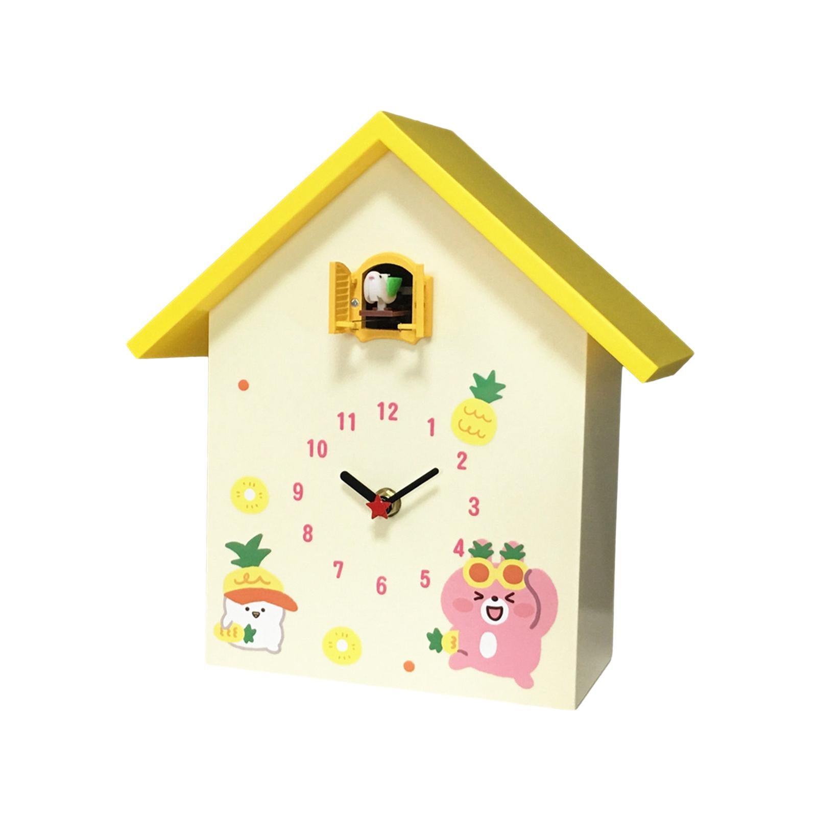 Cuckoo Clock Silent Non Ticking Birthday Gift Living Room Desktop Wall Clock Yellow w alarm clock