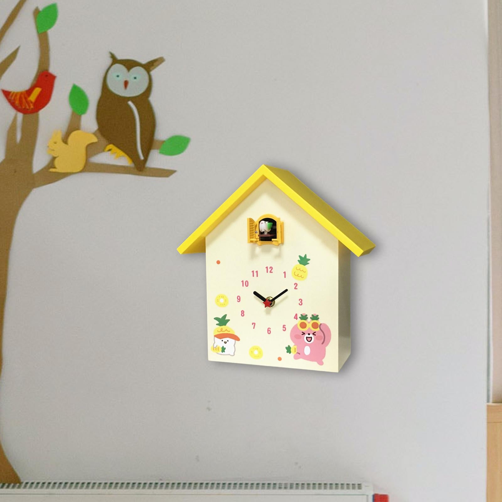 Cuckoo Clock Silent Non Ticking Birthday Gift Living Room Desktop Wall Clock Yellow w alarm clock